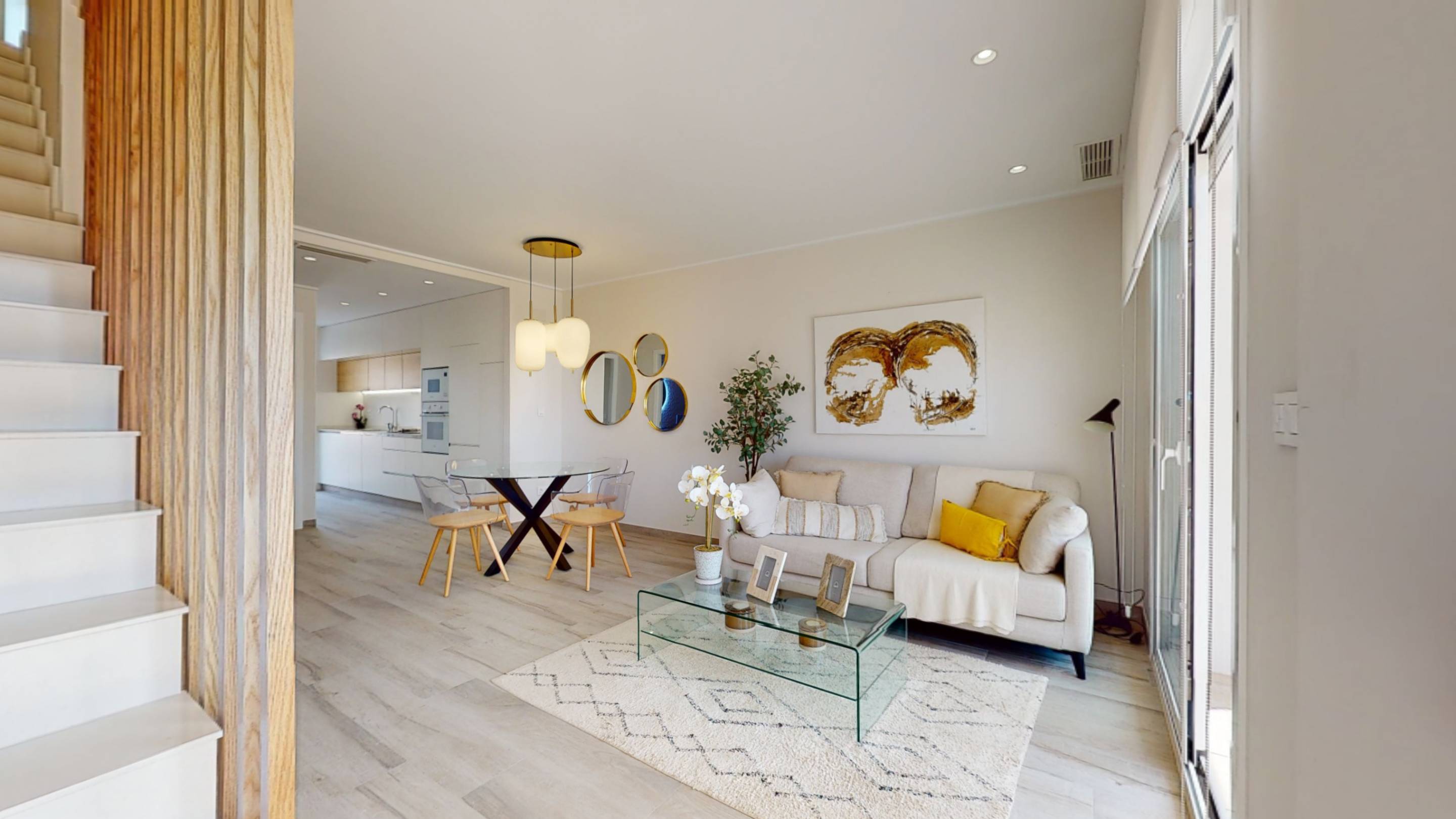 Open-plan living and kitchen in first-floor new-build apartment, Zona Pueblo, Pilar De La Horadada