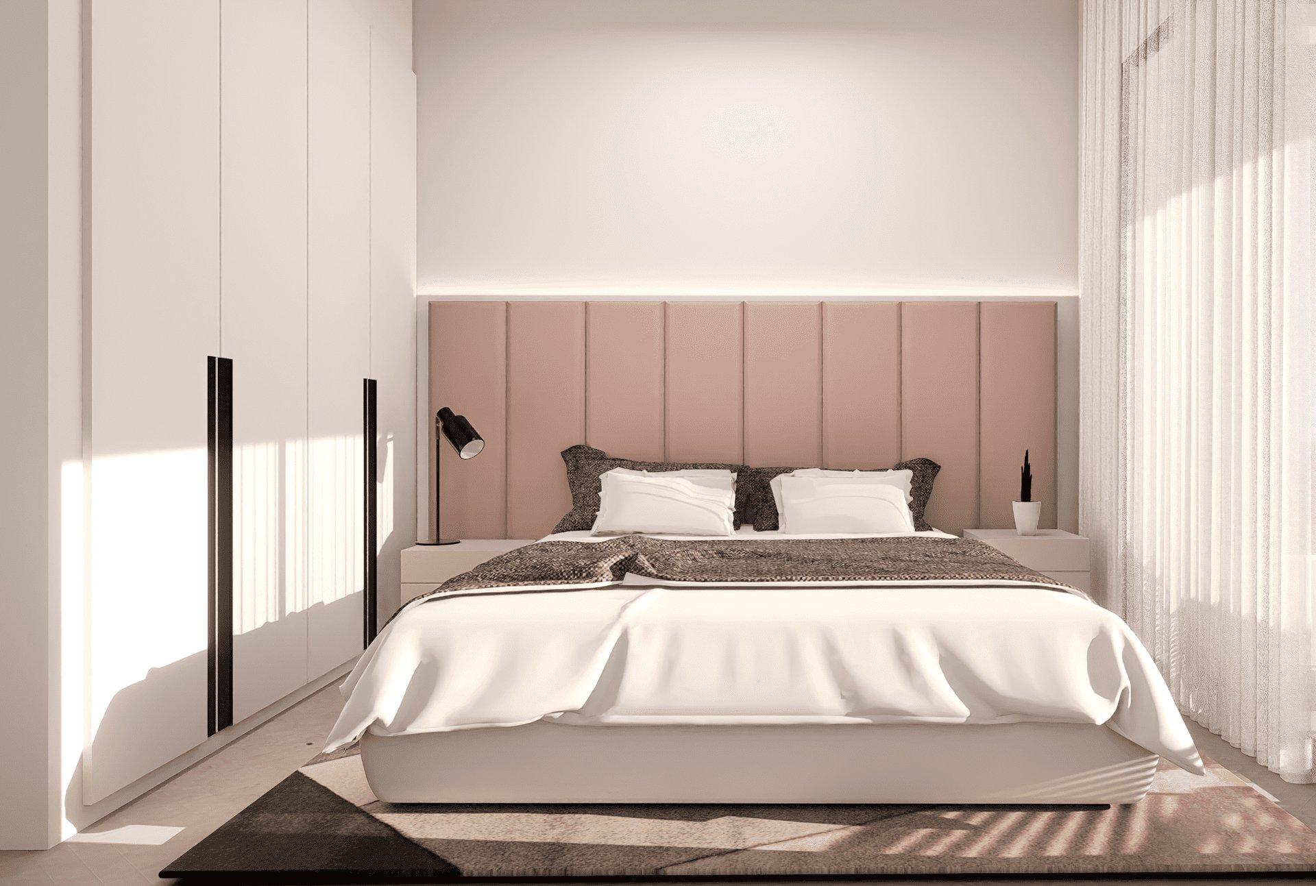 Building detail showing balconies and facade, Golf Puig Campana, Finestrat
