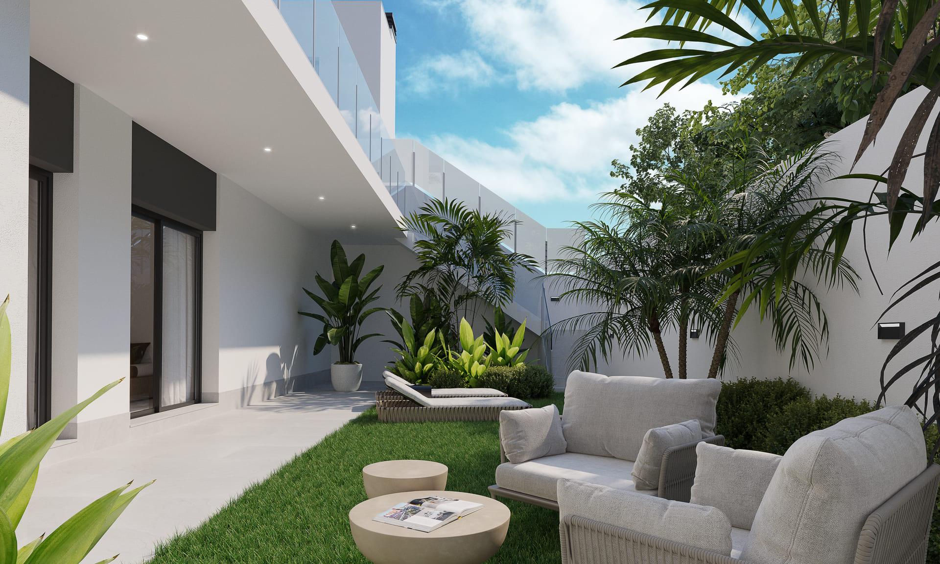 Internal hallway in 328m2 new-build villa, Finestrat Hills