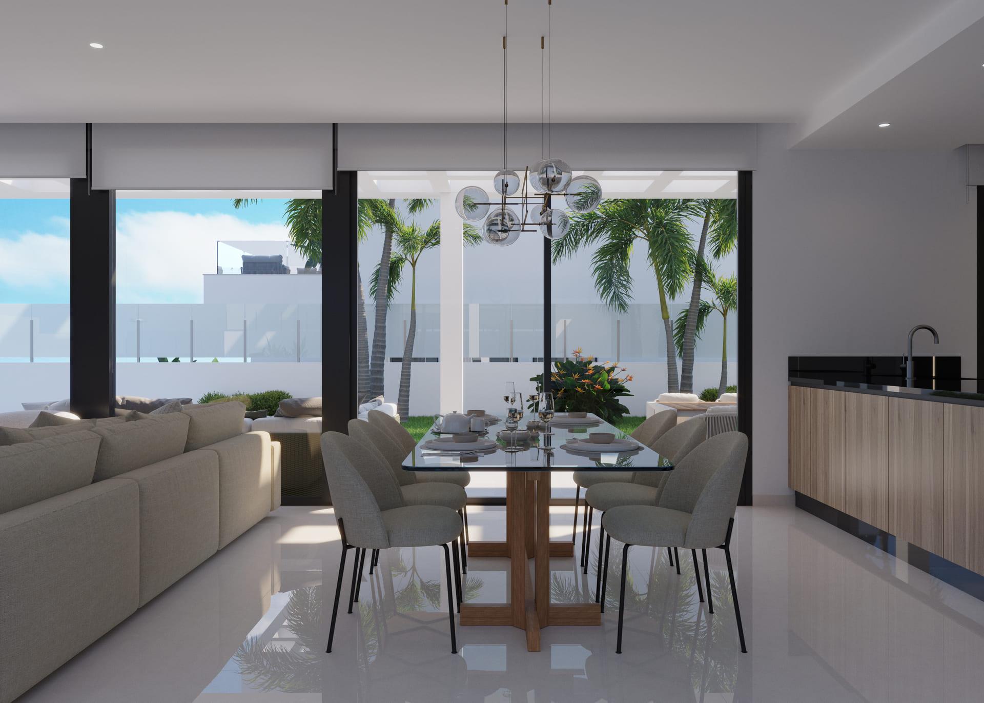 Private garden at new-build villa on 455m2 plot, Finestrat Hills