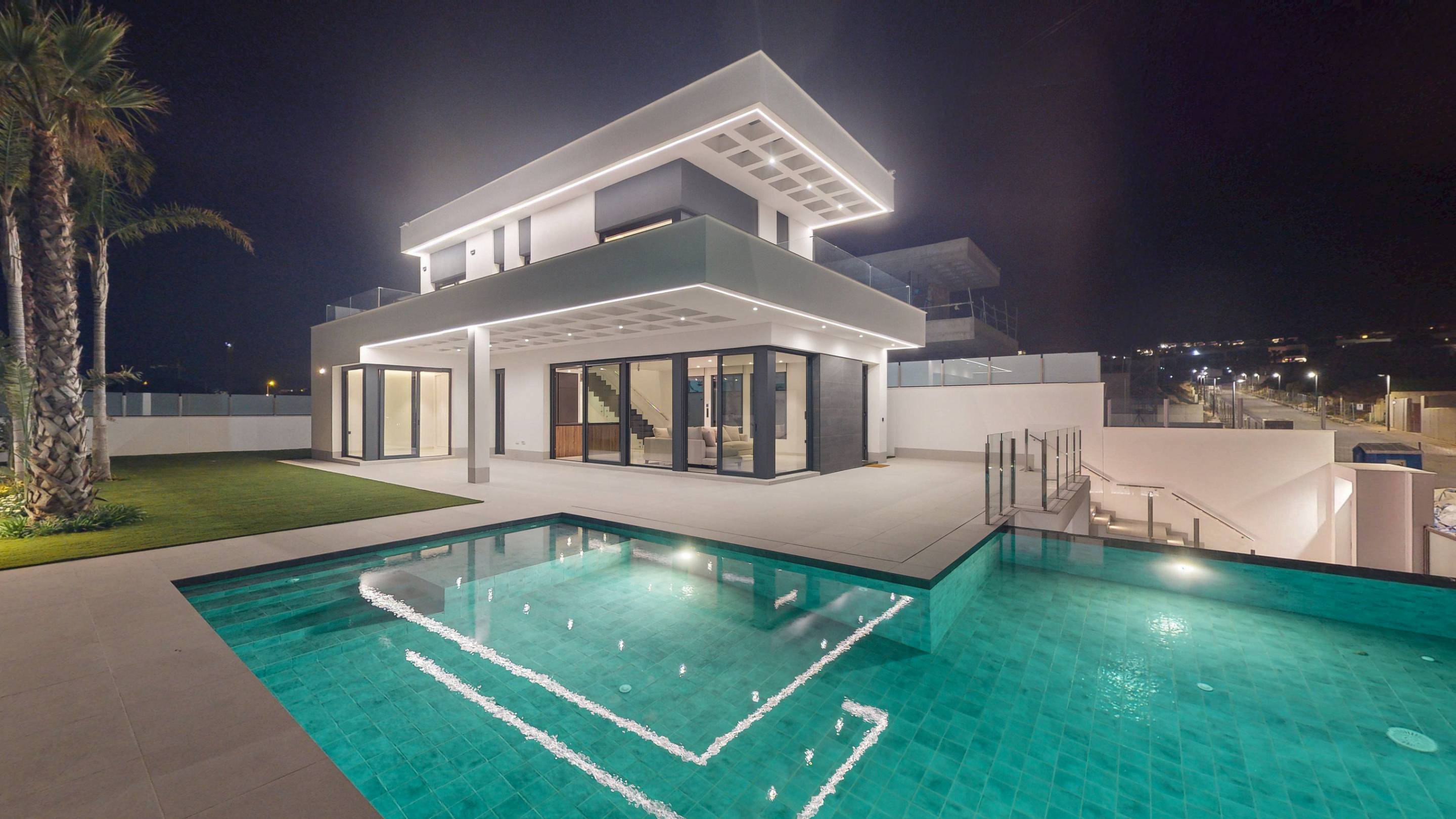 Outdoor area on 455m2 plot adjoining new-build villa, Finestrat Hills