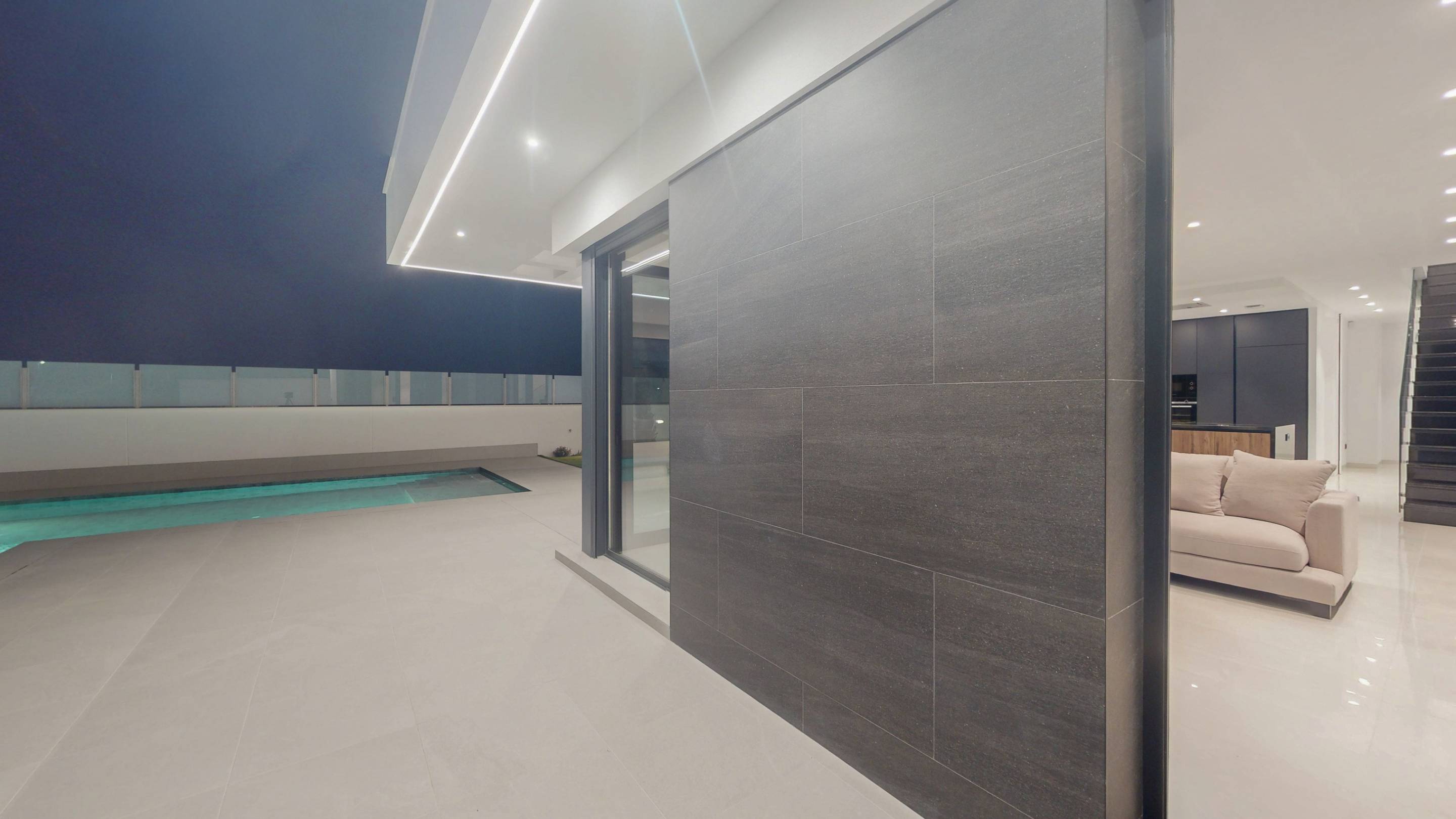 Open-plan ground floor layout in new-build villa, Finestrat Hills