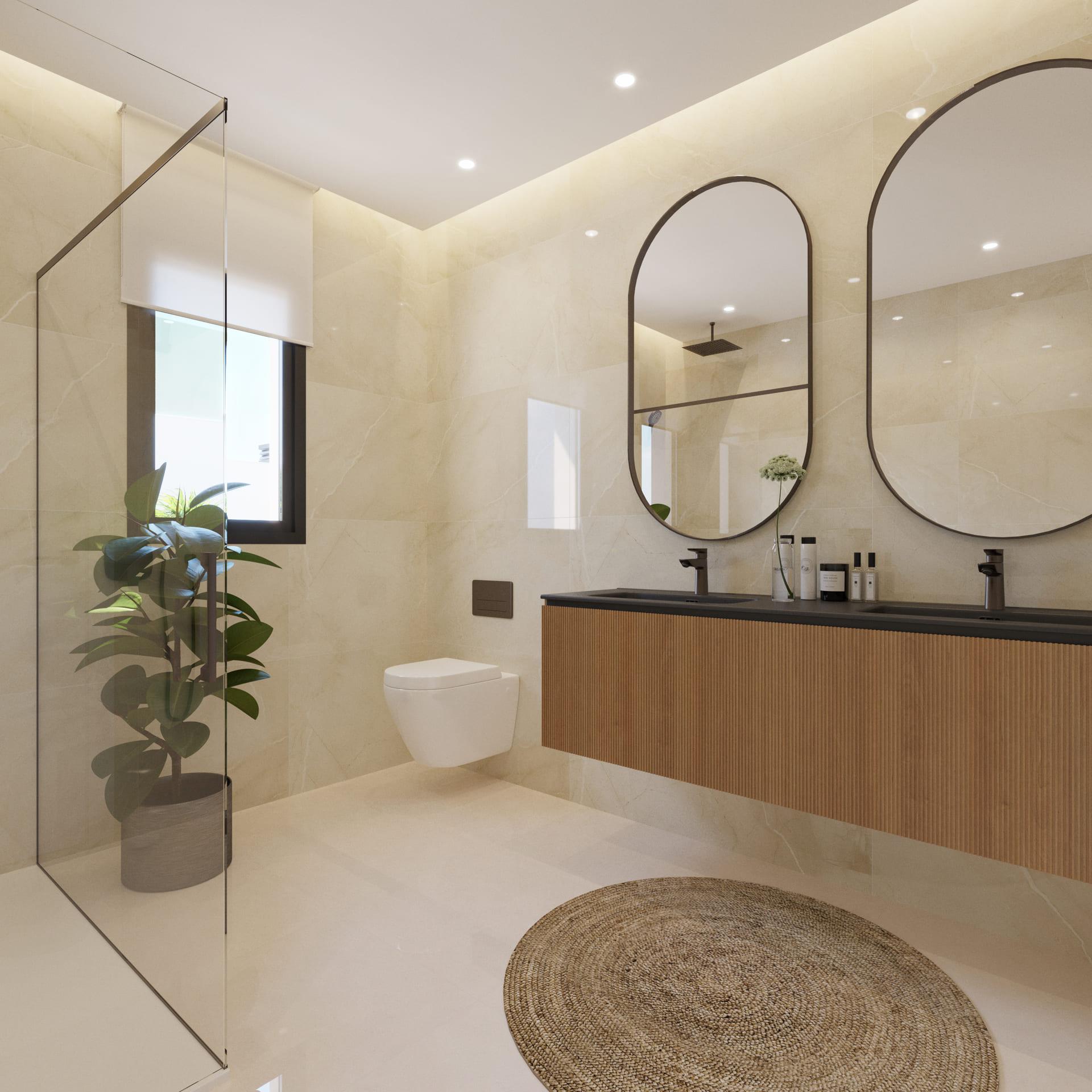 Double-glazed door opening to exterior of new-build villa, Finestrat Hills