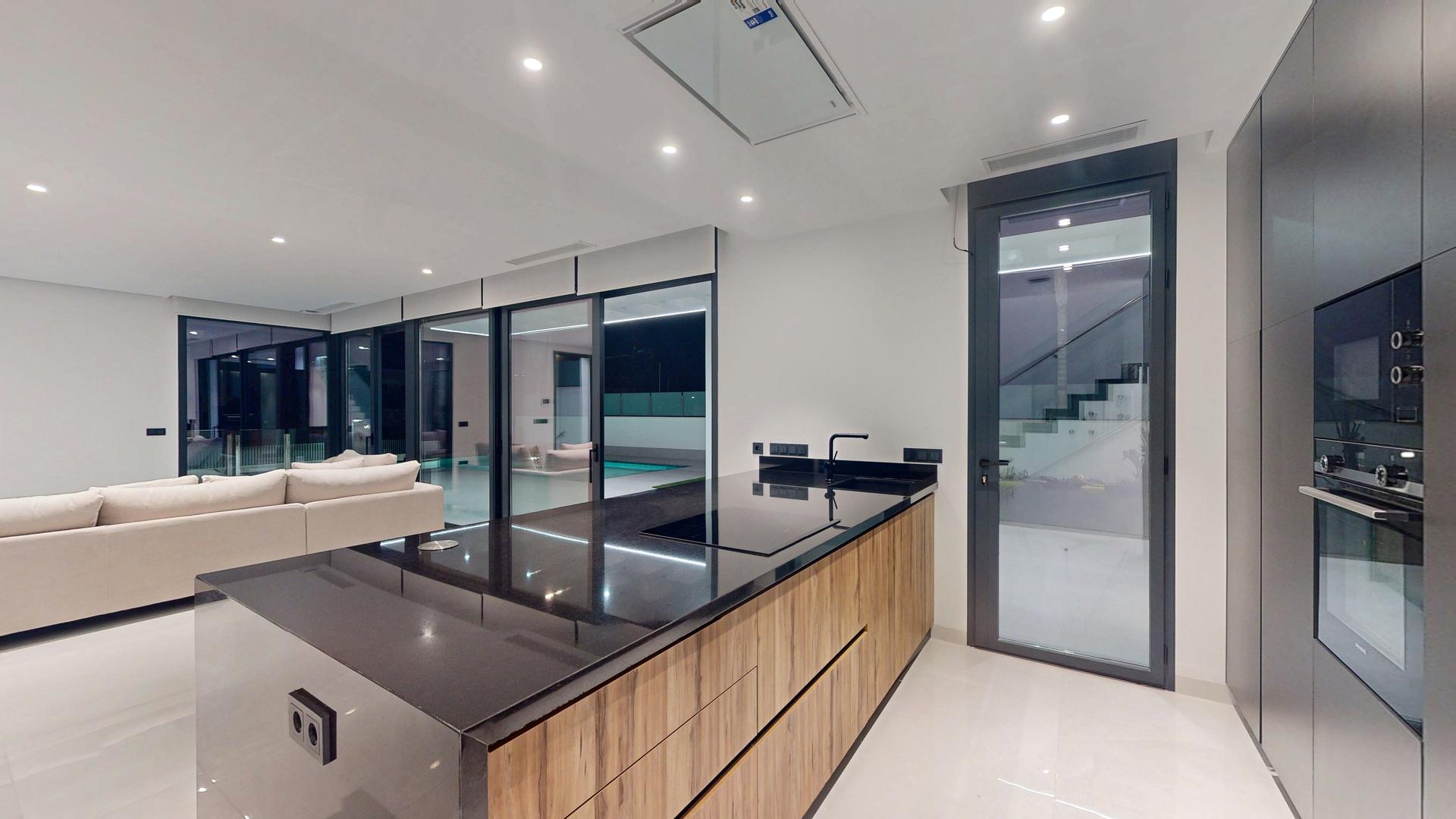 Rendered exterior finish on new-build villa, Finestrat Hills