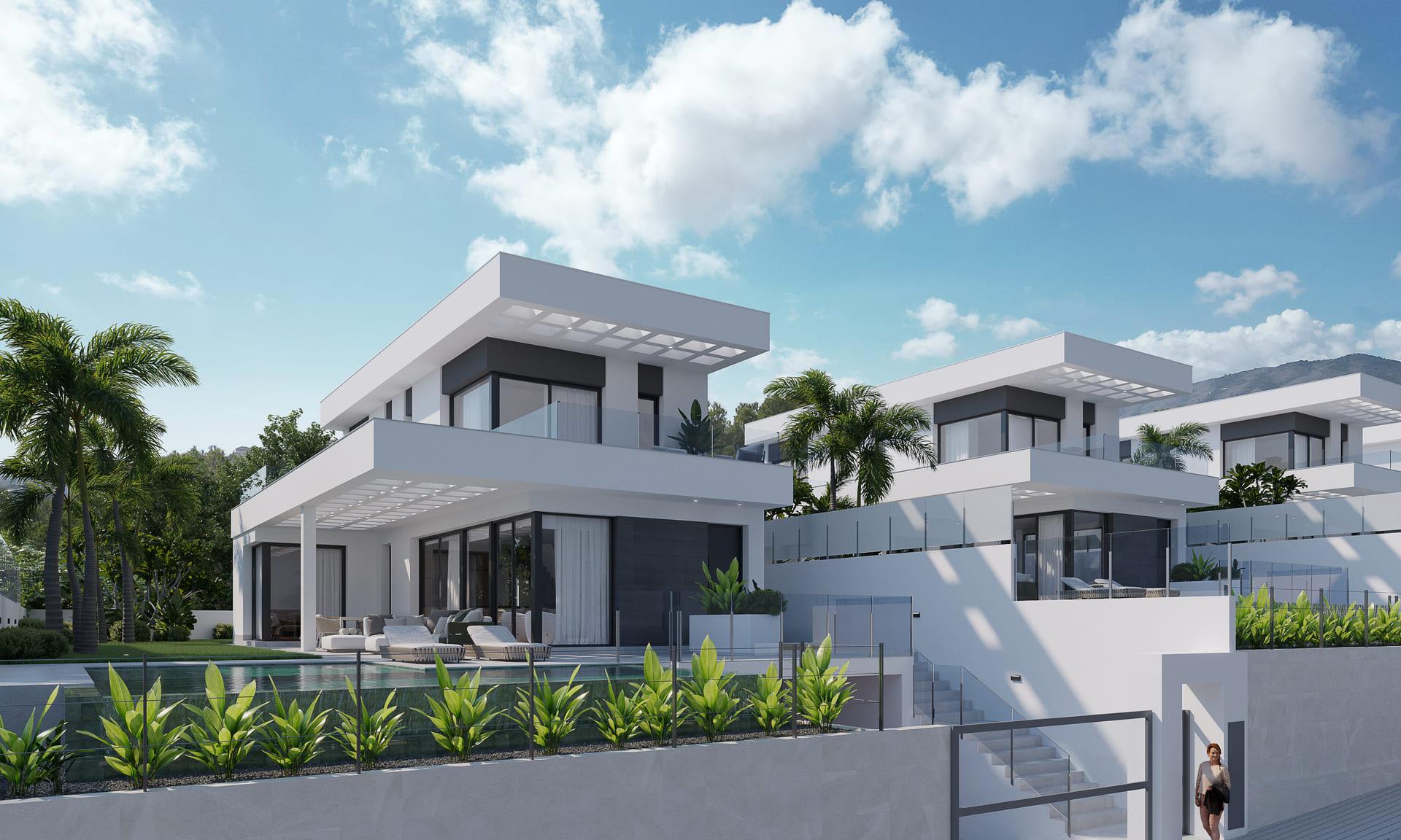 Ground floor interior of 3-bedroom new-build villa in Finestrat Hills