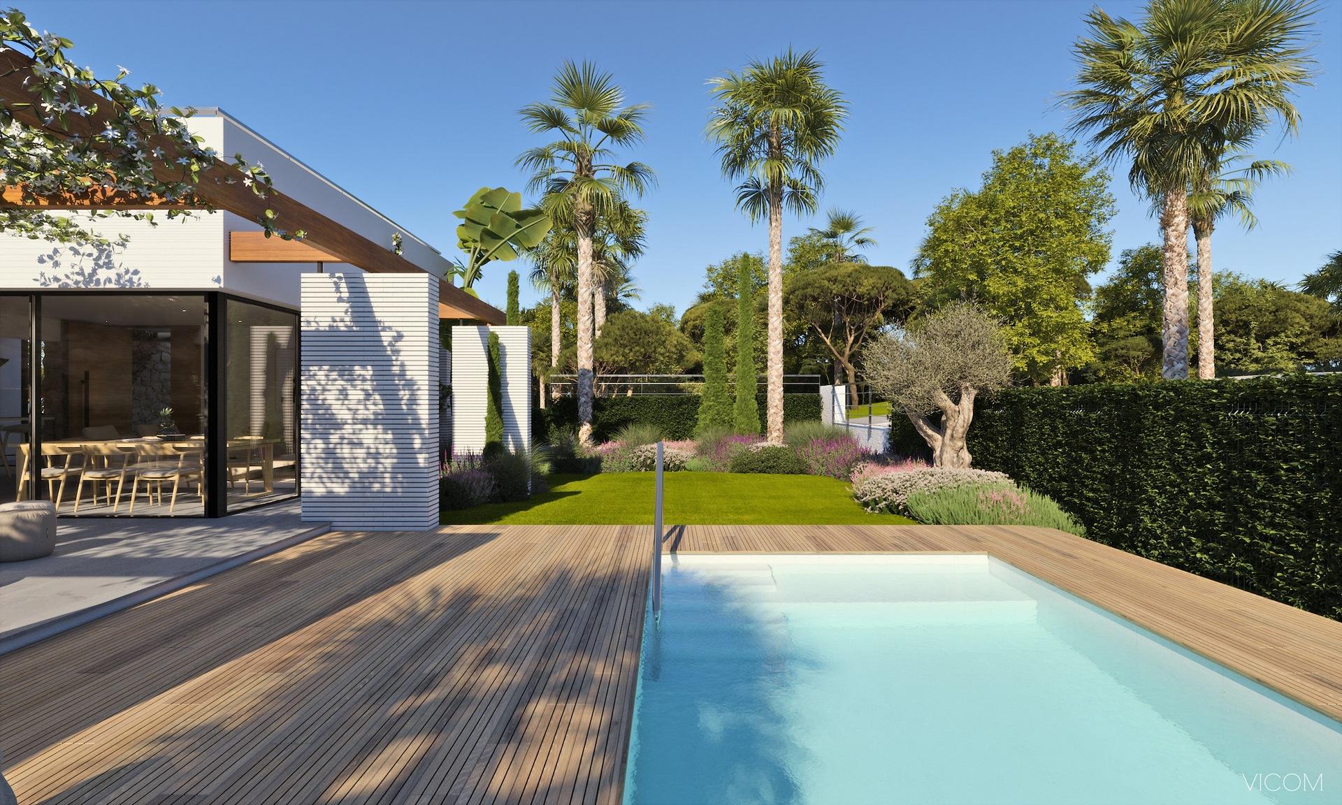 Open-plan kitchen and dining space in 4-bedroom new-build villa, Campoamor