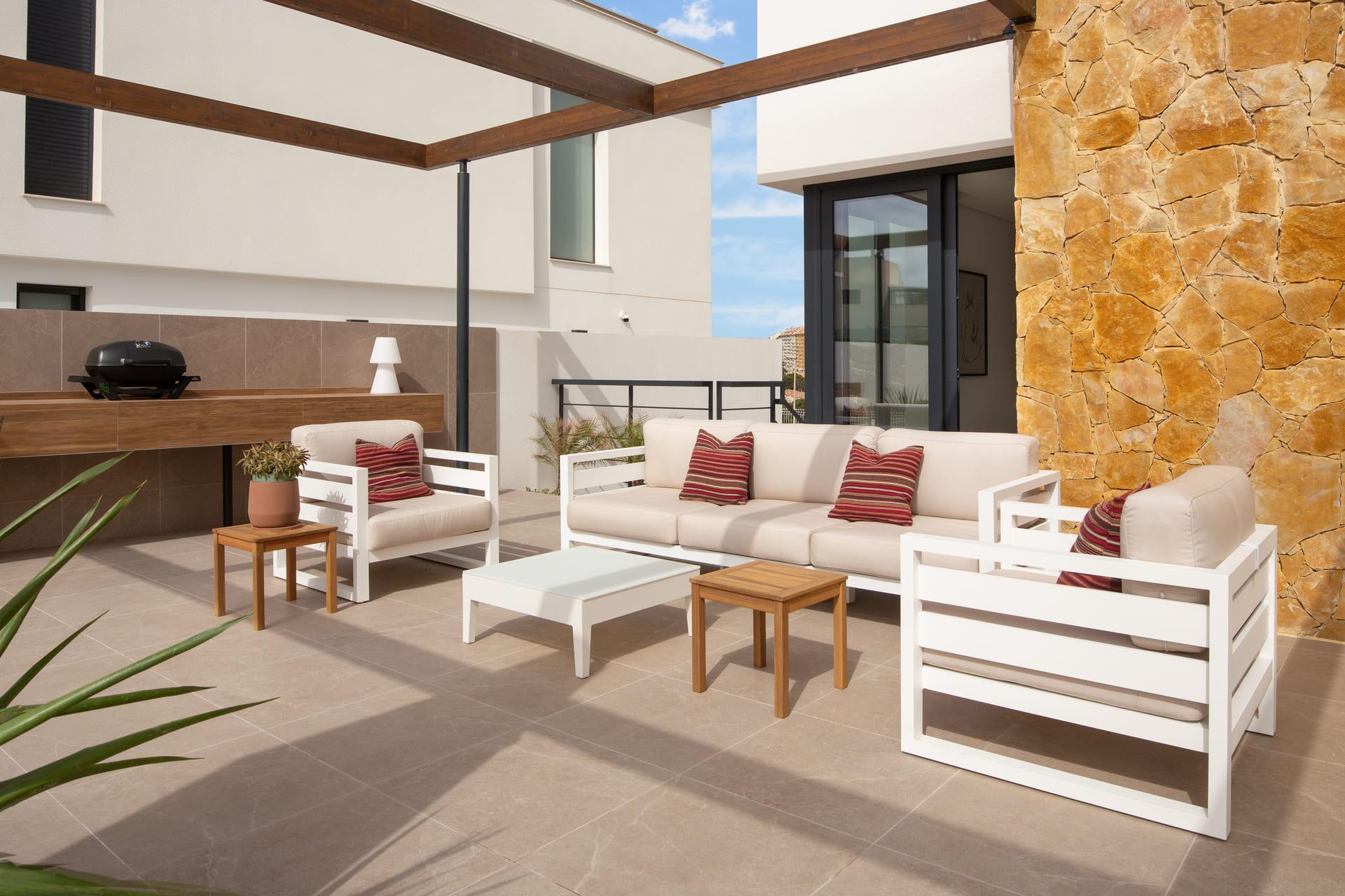 Roof terrace access on new-build villa, Campoamor, Orihuela Costa