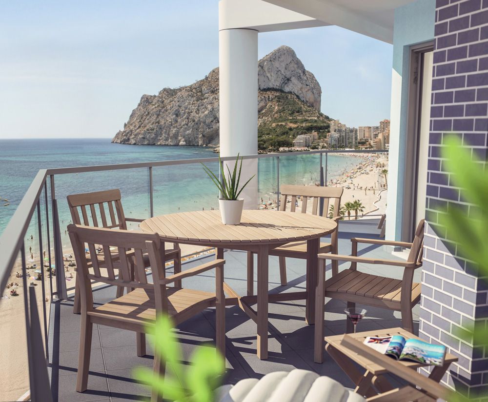 Living and dining area in new-build penthouse, Playa de Fossa-Levante, Calpe