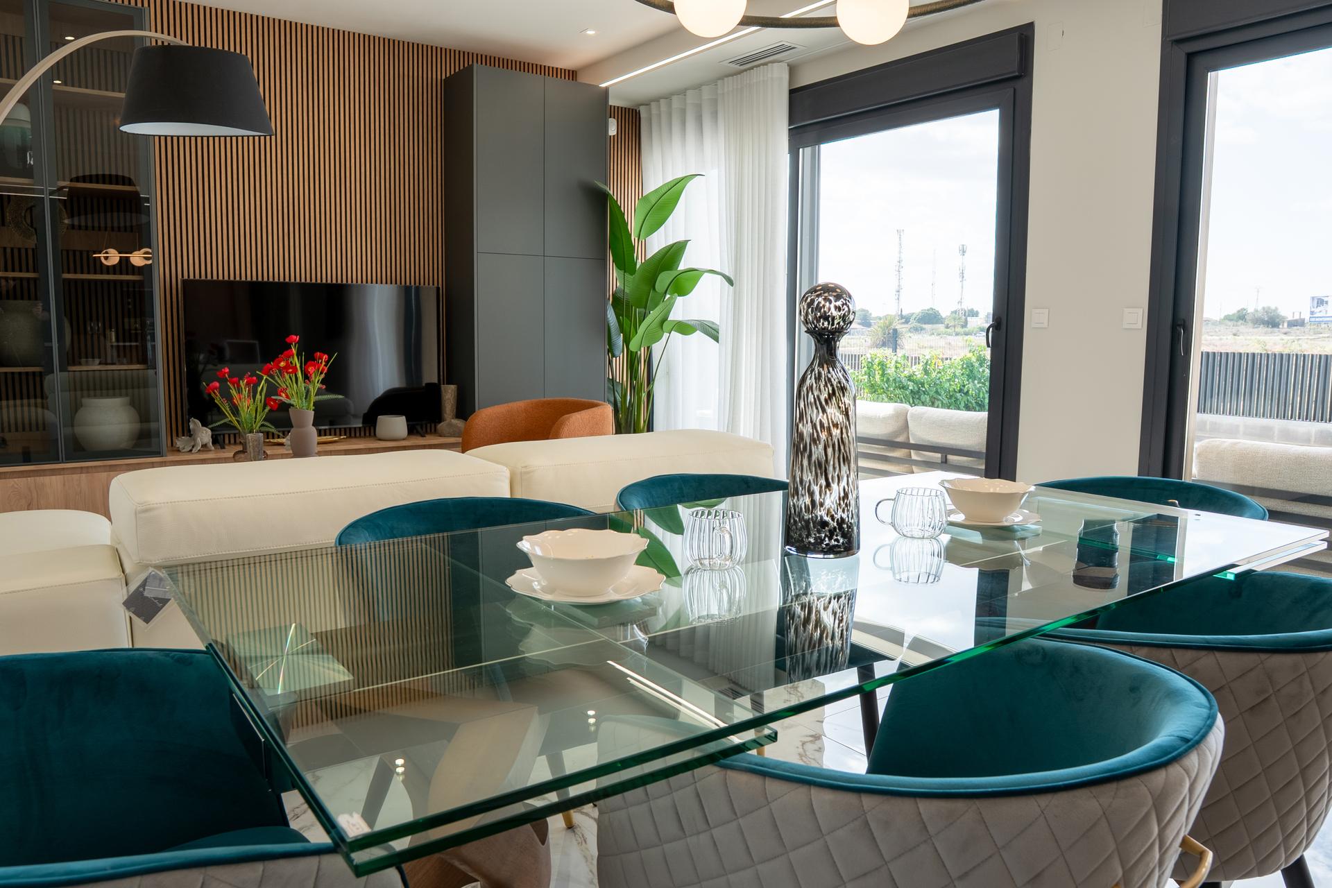 Fitted kitchen worktop and wall units in new-build villa, Lo Marabú, Rojales