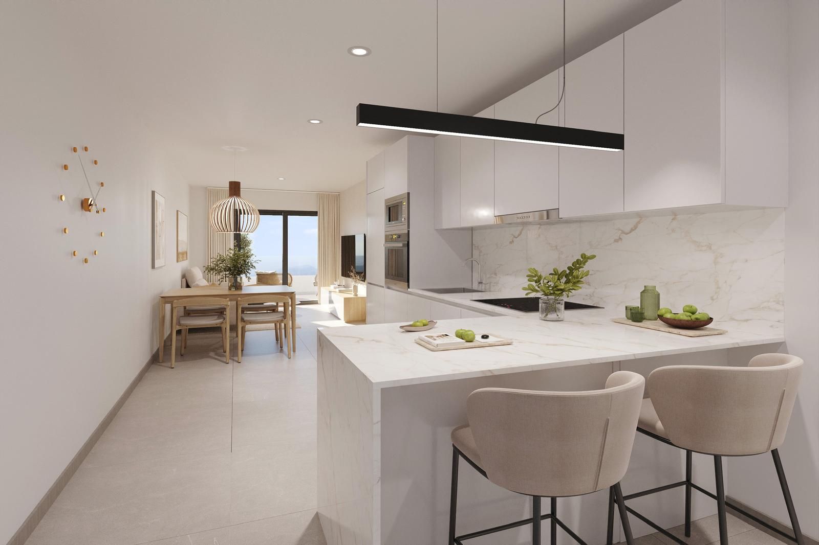 Street-level view of new-build residential complex, Centro, Torrevieja