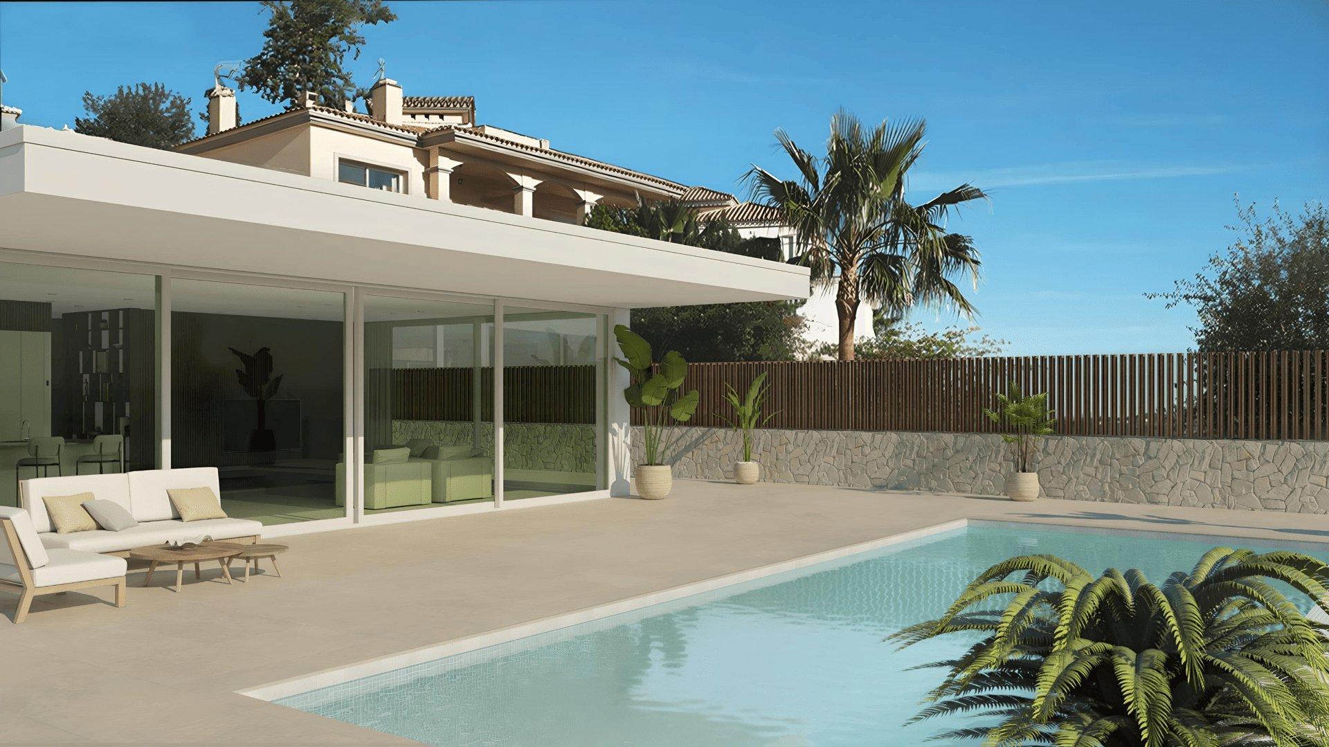 Landscaped plot surrounding new-build villa, Mijas Golf, Mijas