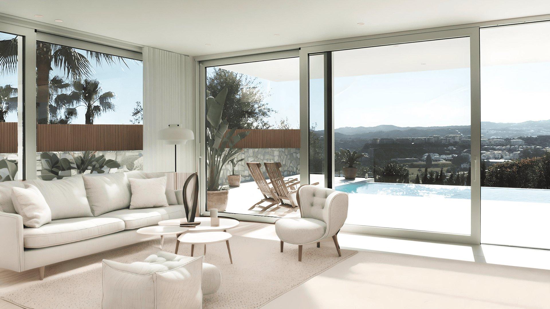 Exterior lighting and garden landscaping, new-build villa, Mijas Golf
