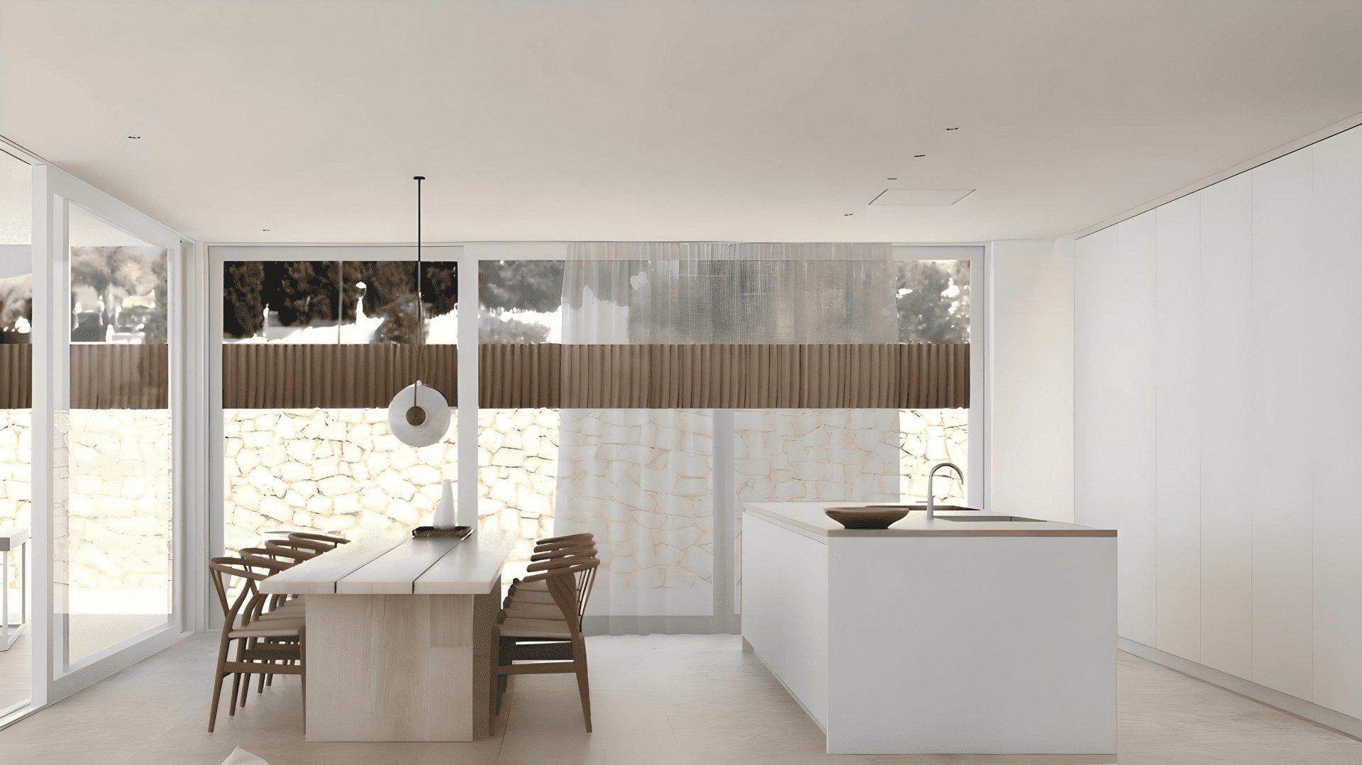 Kitchen worktop and cabinetry detail in new-build villa, Mijas Golf