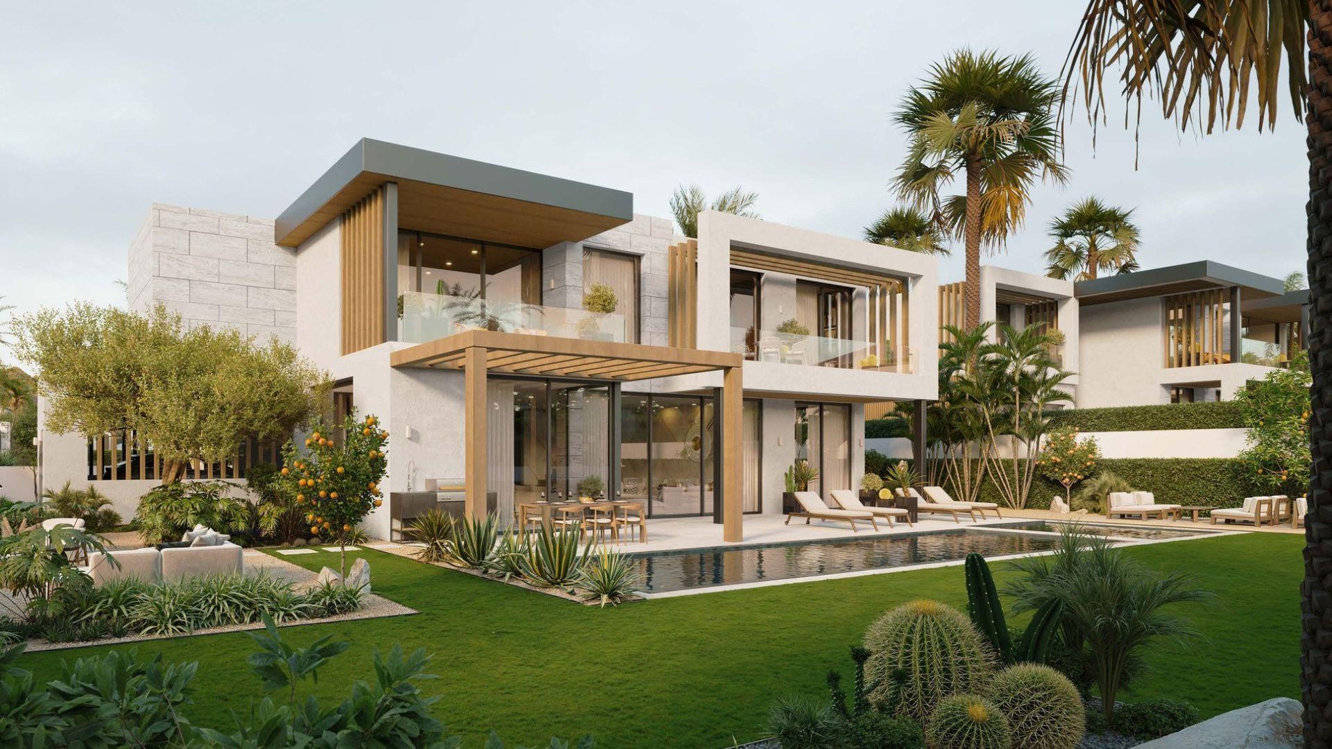 Plot boundaries and surrounding grounds of new-build villa, Whater Gardens, Estepona