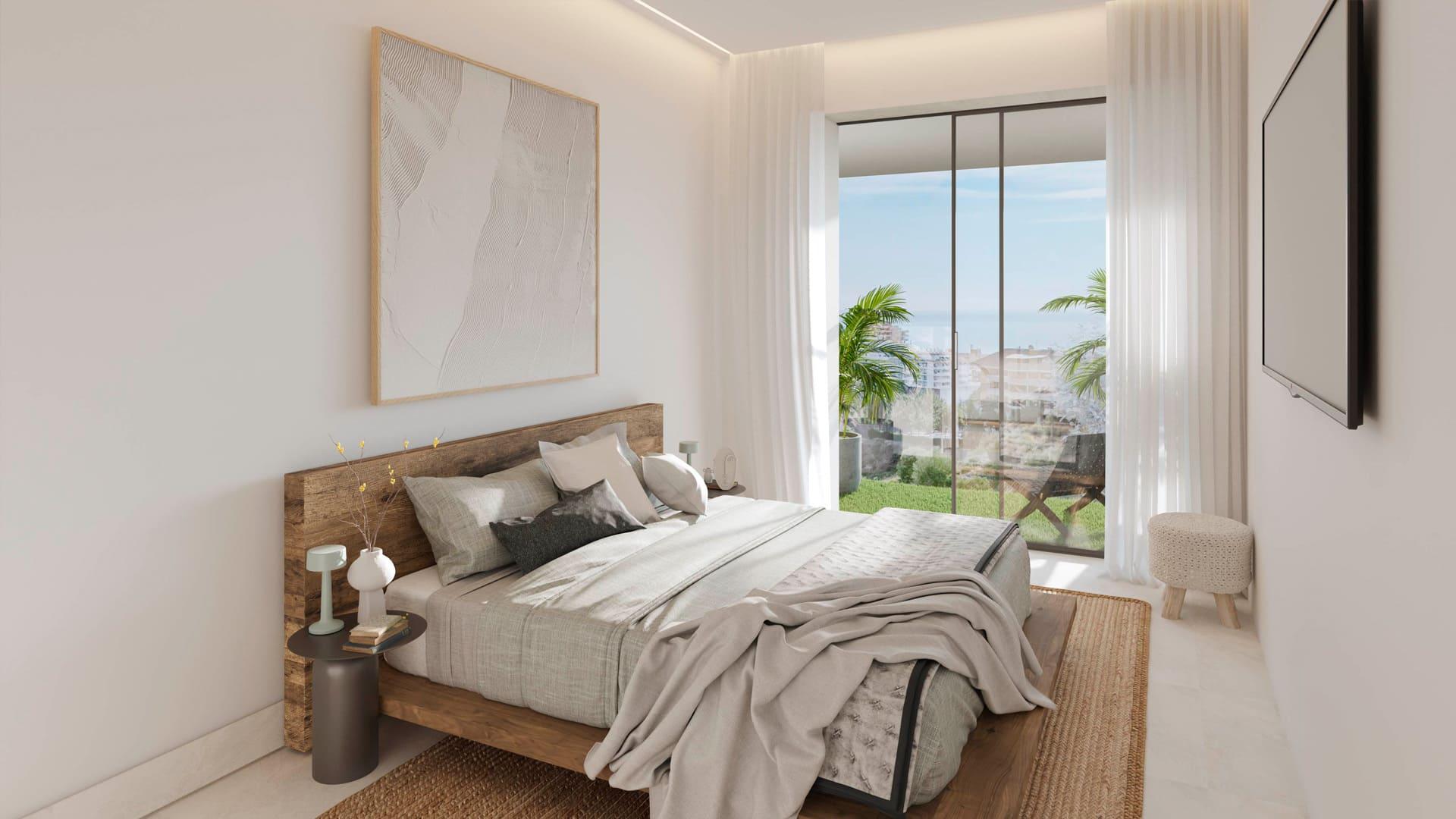 Elevated view of new-build villa development and surrounding hillside, El Higuerón, Fuengirola