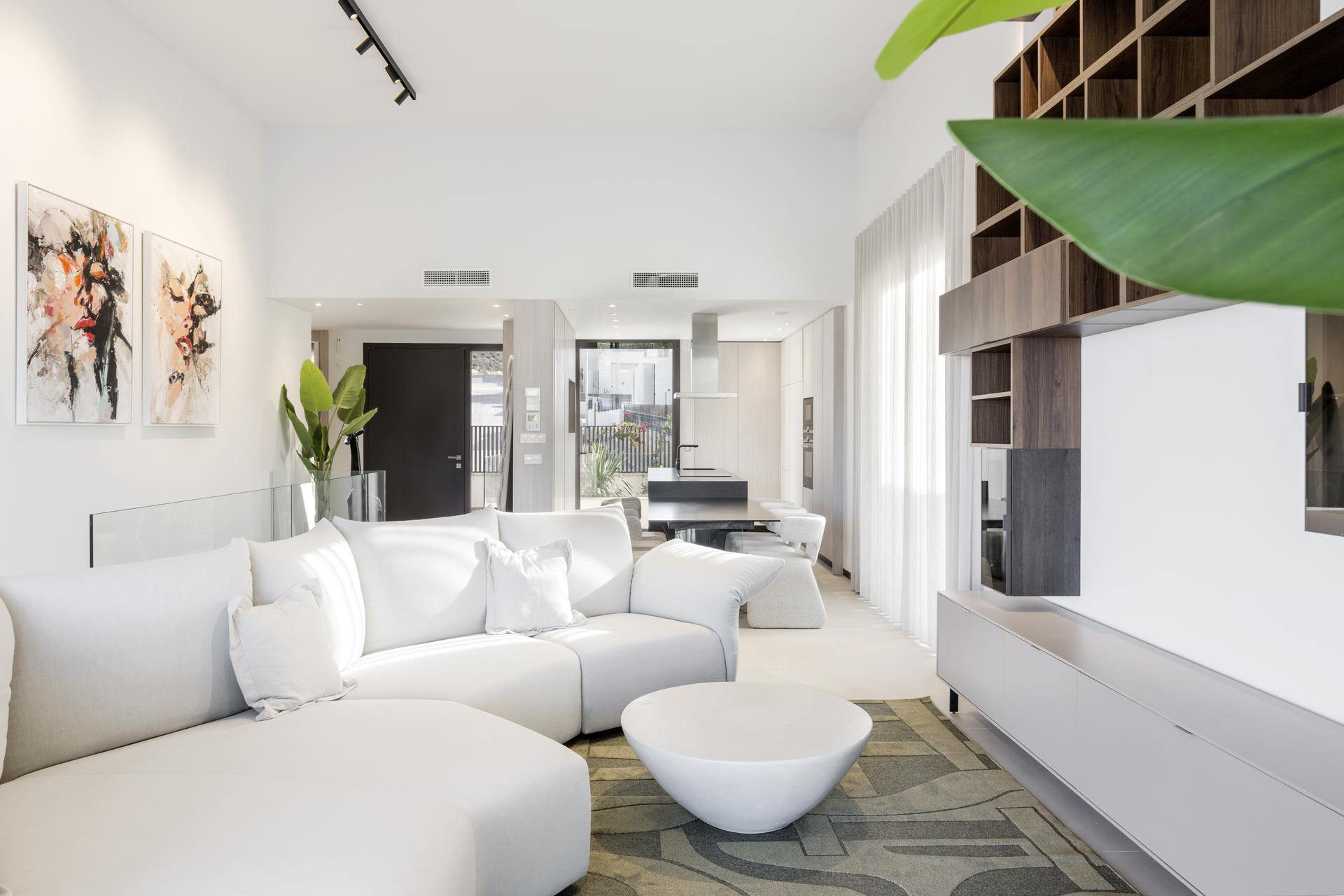 Living space interior detail, 3-bedroom new-build villa, Algorfa