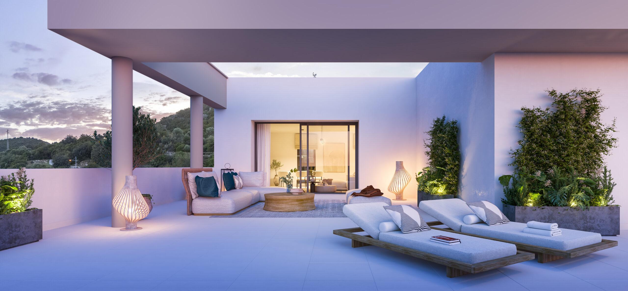 Two underground parking spaces included with penthouse, Valle Romano Golf
