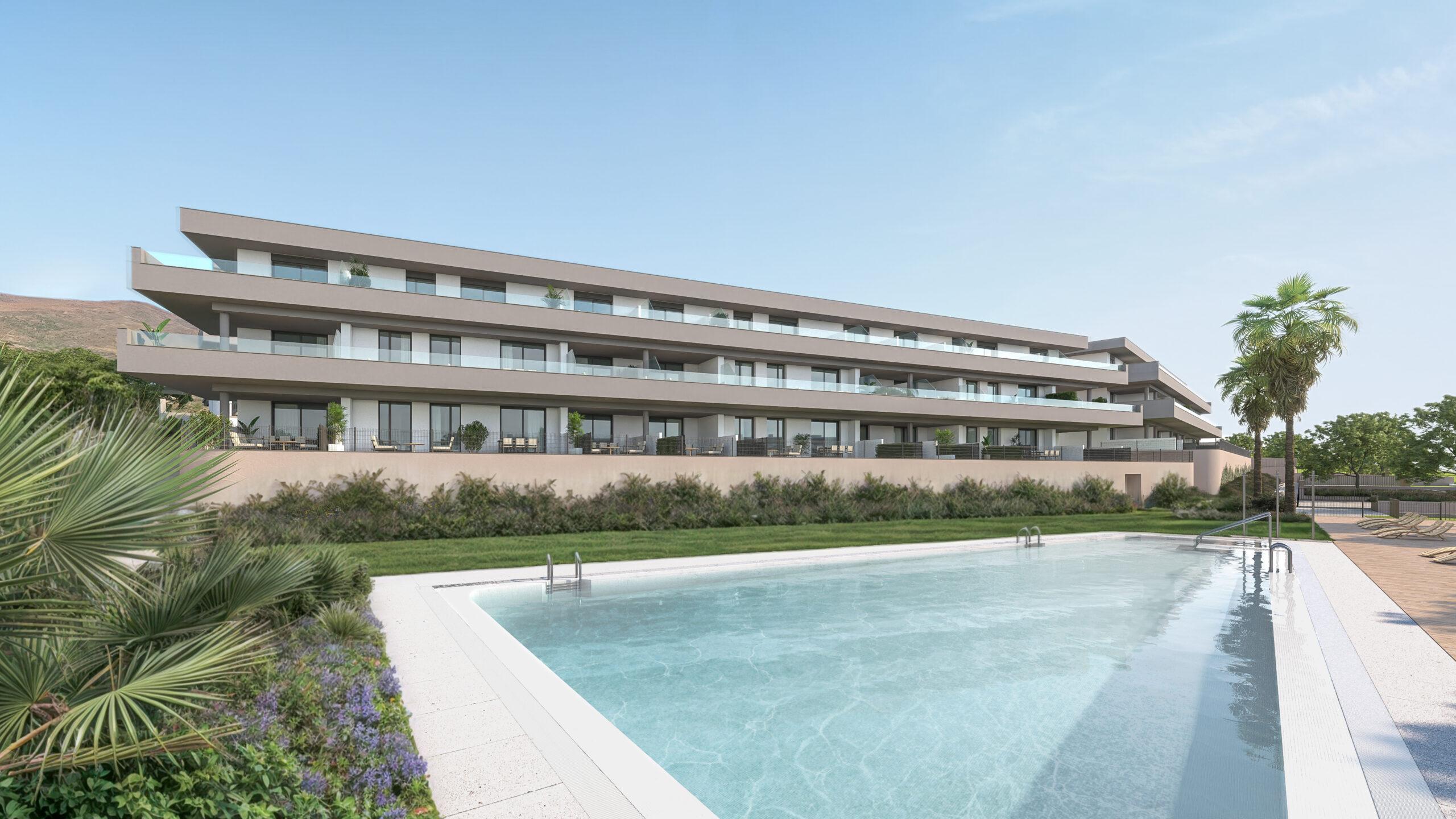 Kitchen with fitted units in new-build top-floor penthouse, Valle Romano Golf, Estepona