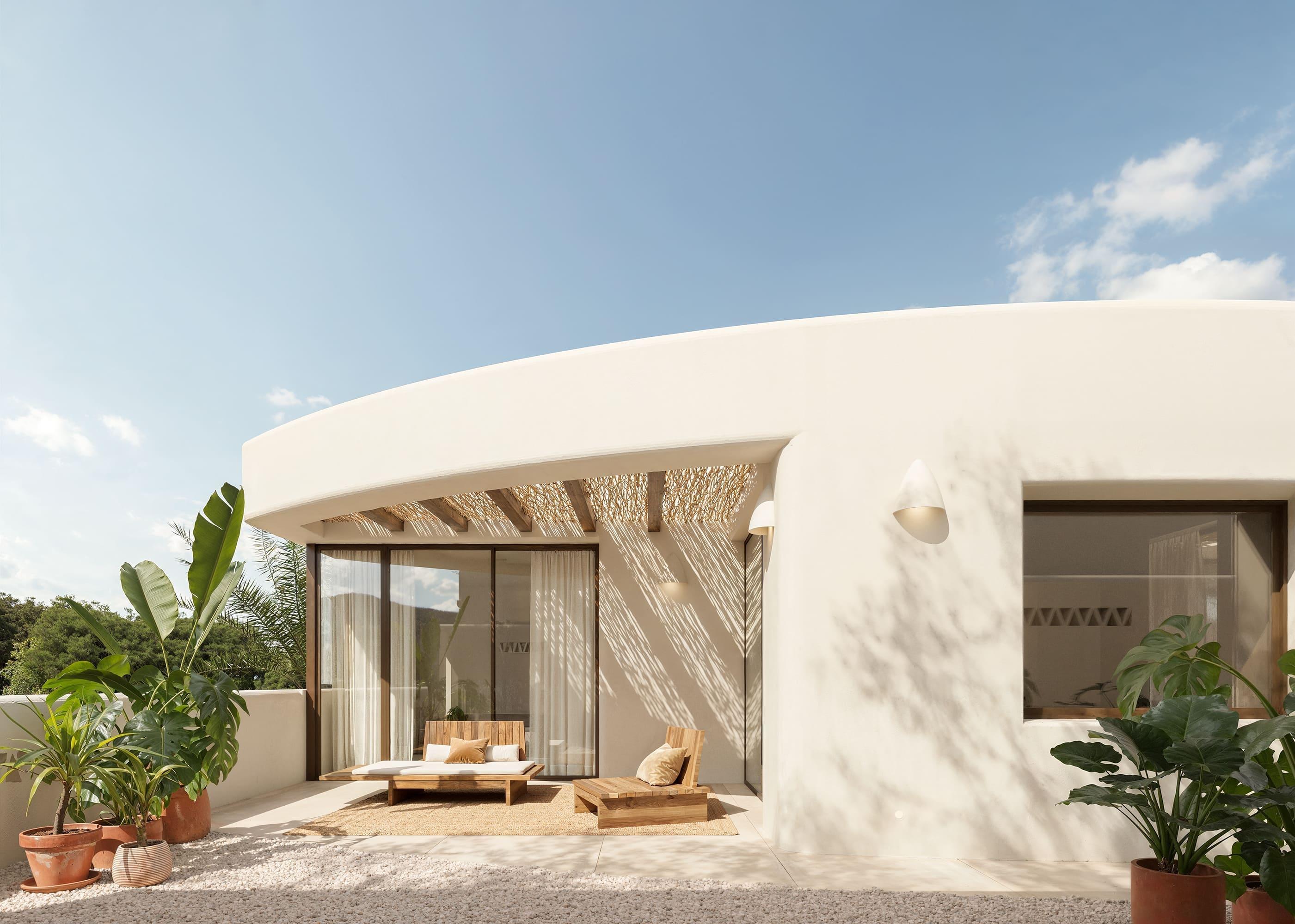 Street approach and access road to new-build villa in Algorfa, Alicante