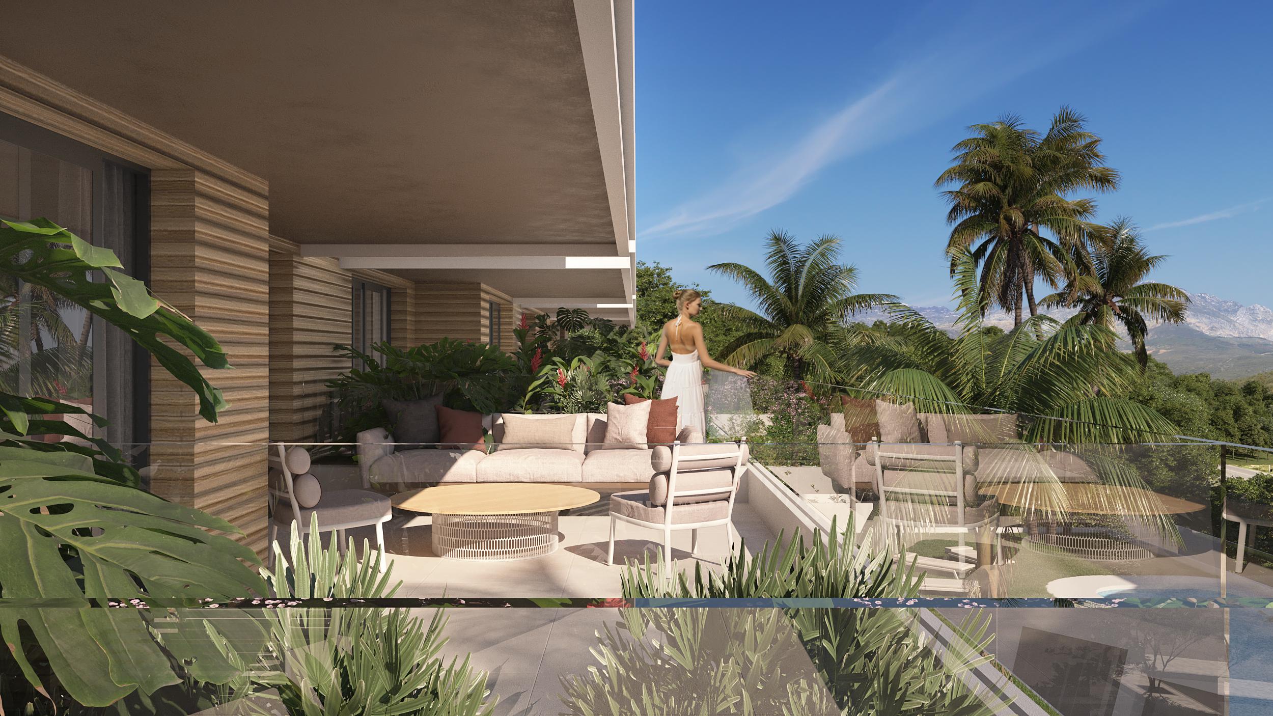 Window view from bedroom in 3-bedroom new-build apartment, El Saltillo, Torremolinos