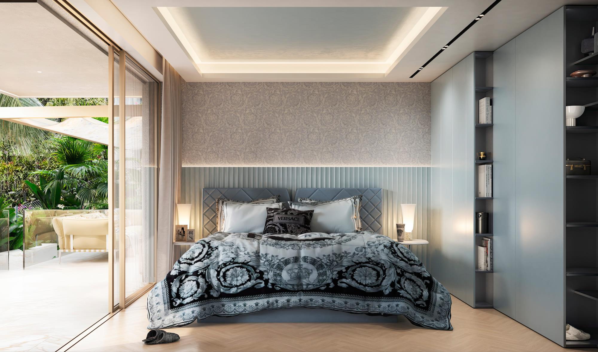 Upper solarium level outdoor space in new-build villa, Puerto, Marbella