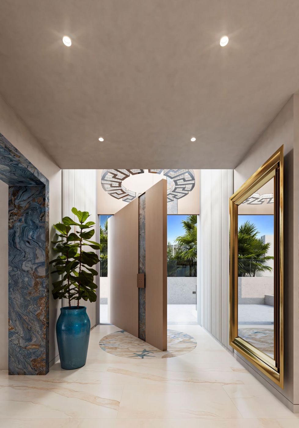 Elevated view of villa plot and garden, Puerto, Marbella