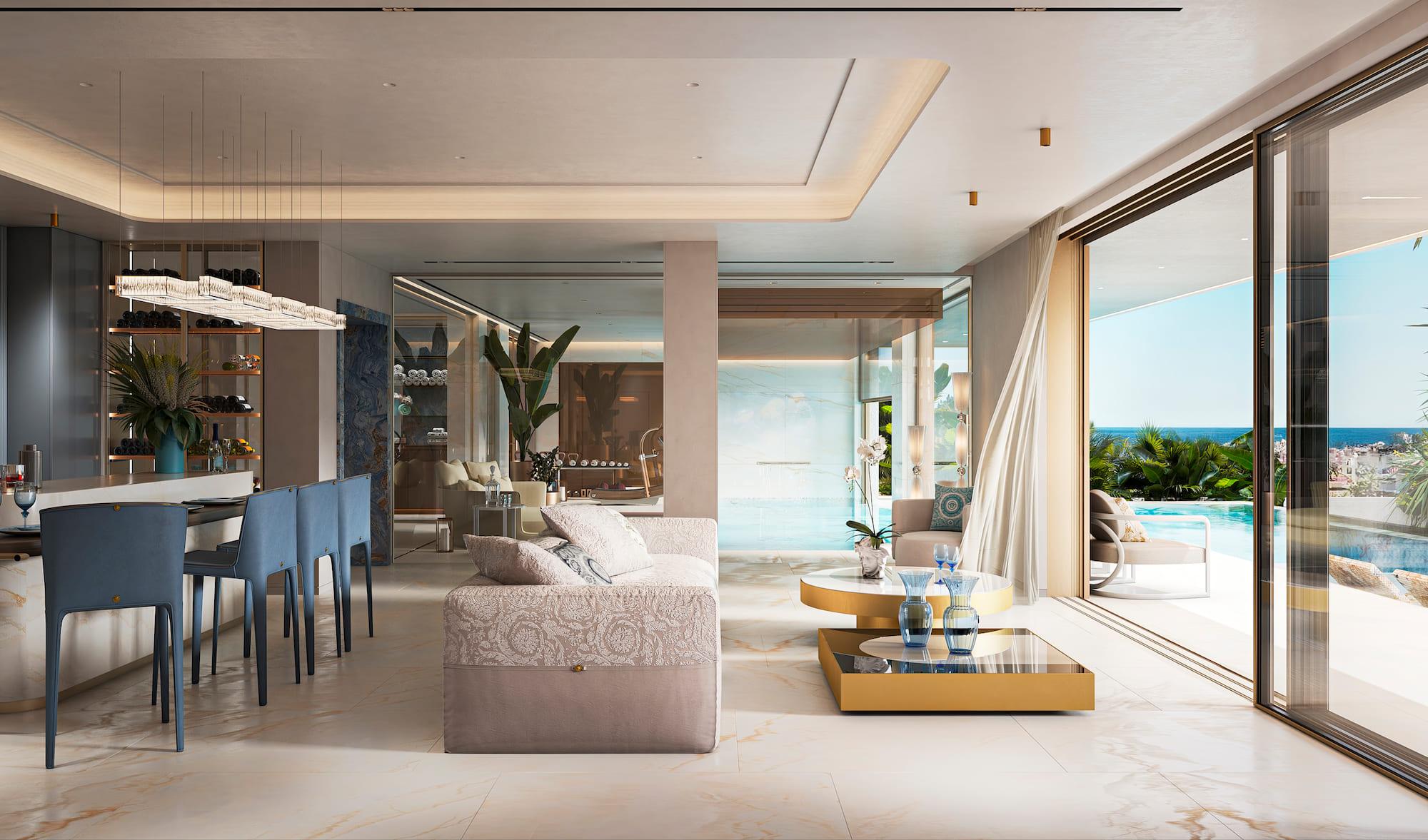 Ground-floor indoor-outdoor living space in 5-bedroom villa, Puerto, Marbella