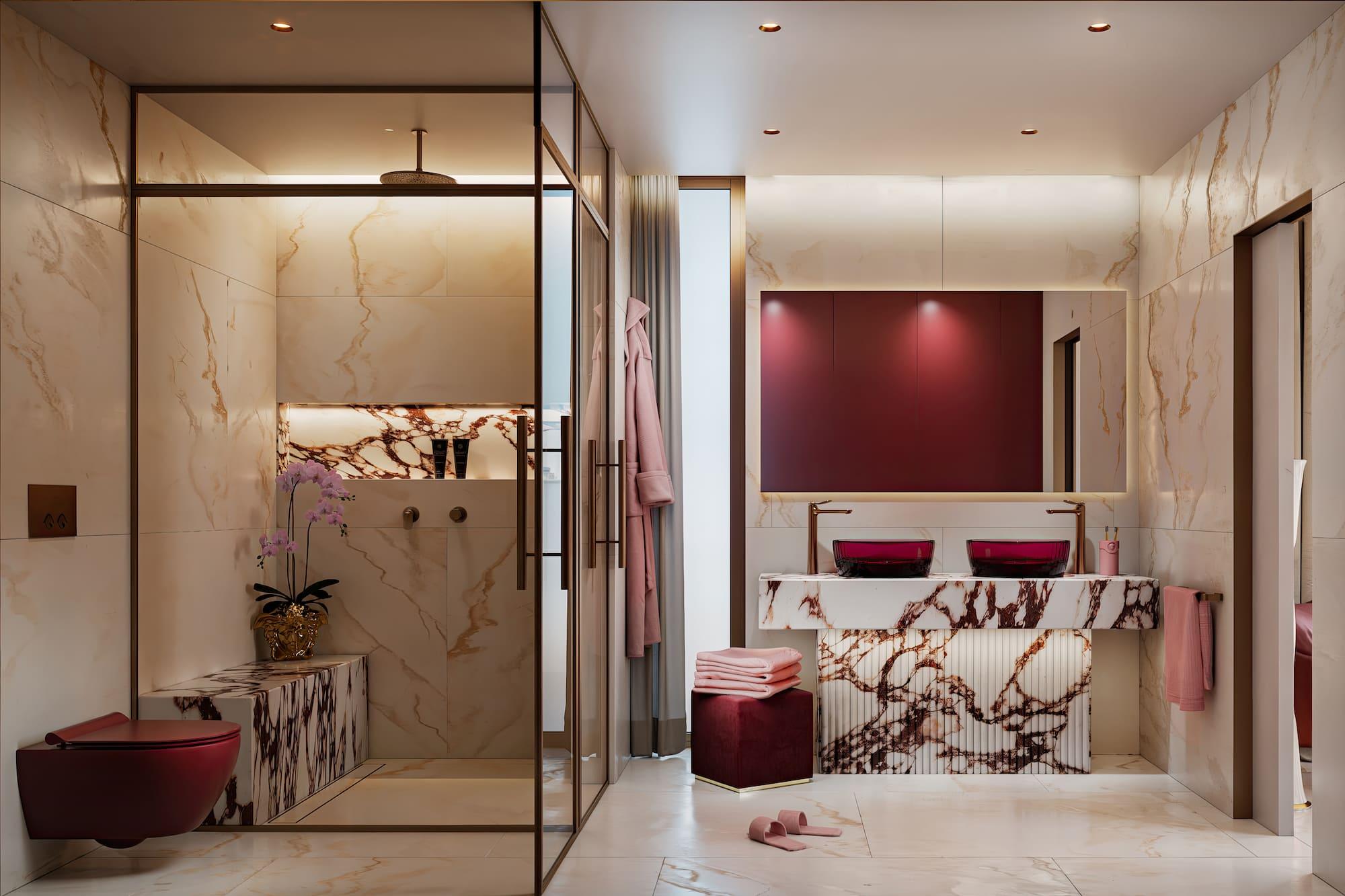 Bathroom with walk-in shower enclosure in 5-bedroom villa, Puerto, Marbella