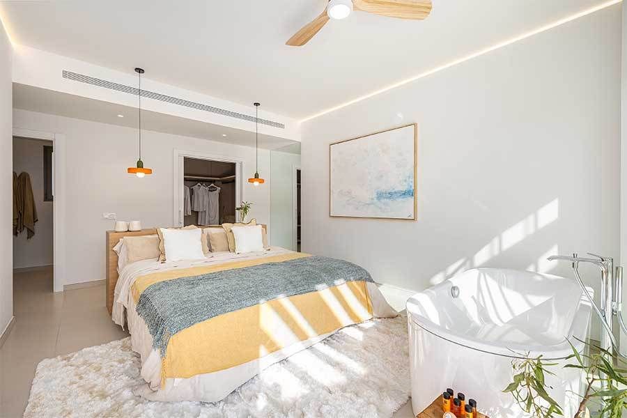 Bedroom with built-in storage in new-build villa, El Higuerón, Fuengirola