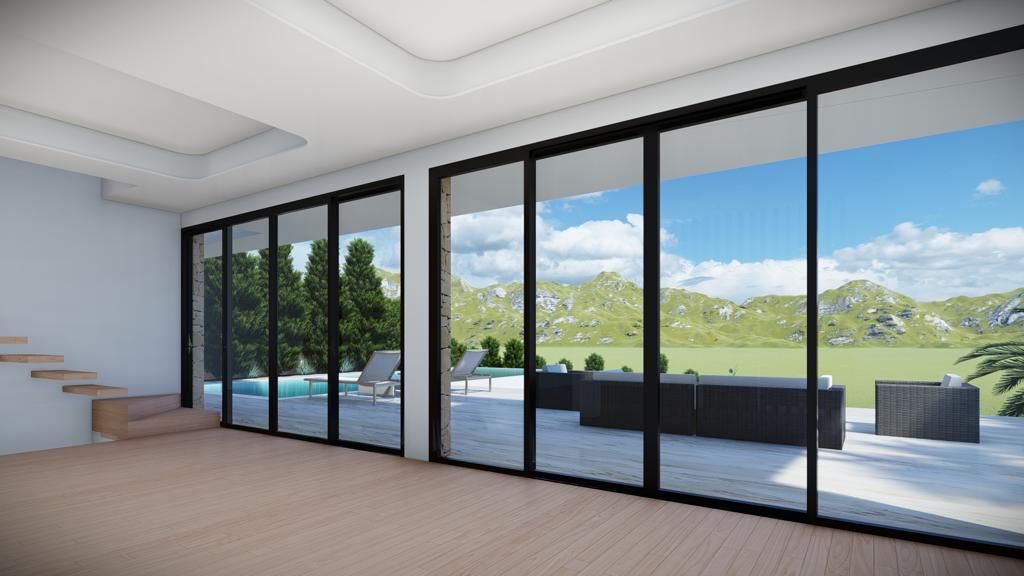 Private pool area within plot of new-build villa in Altea Hills, Altea
