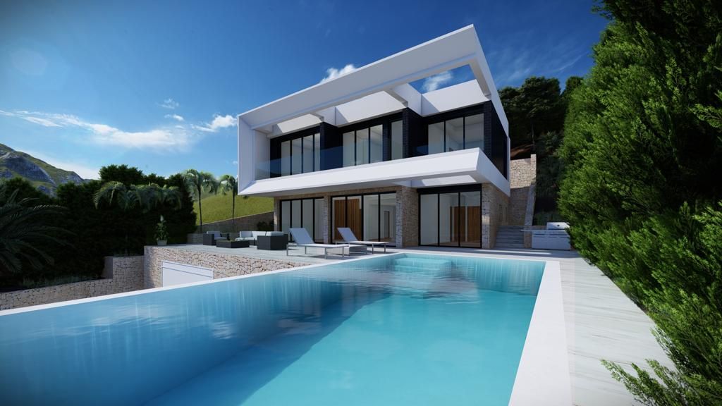 Kitchen layout in new-build villa in Altea Hills, Altea