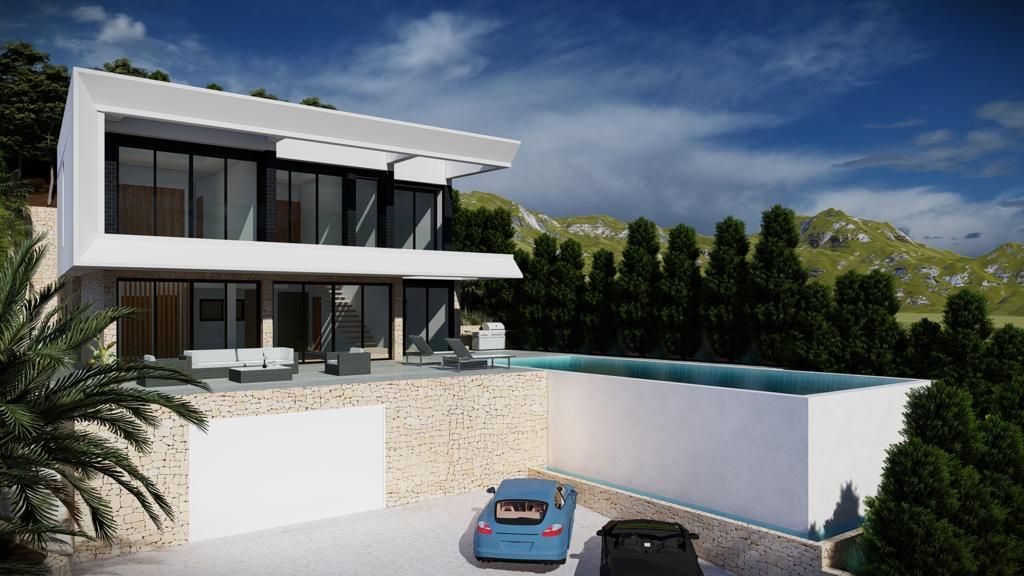 Private garden within 823m2 plot of new-build villa in Altea Hills, Altea