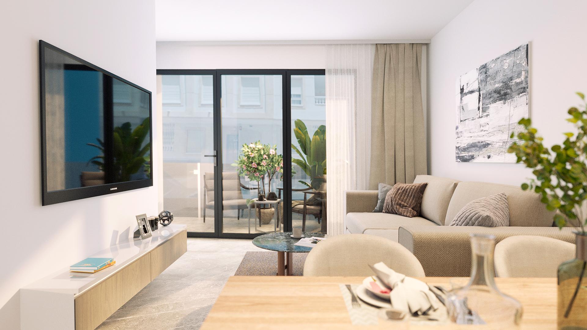 Living area in 2-bedroom penthouse, Estacion de Autobuses, Torrevieja