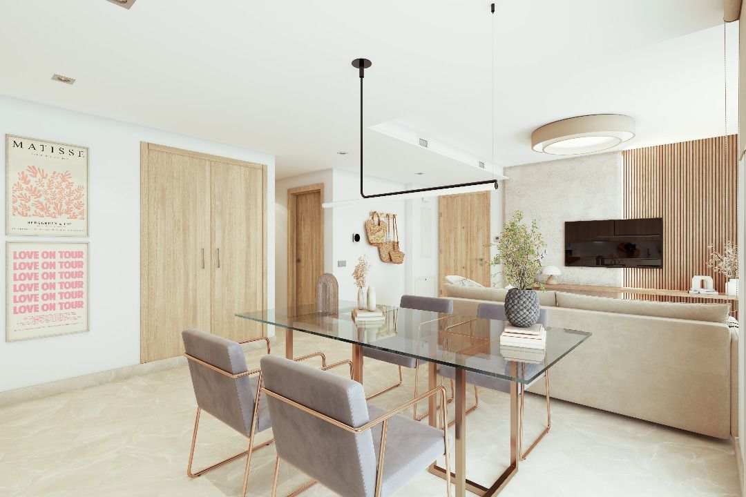 Terrace area of new-build apartment, Hipódromo-Cerrado del Águila, Mijas
