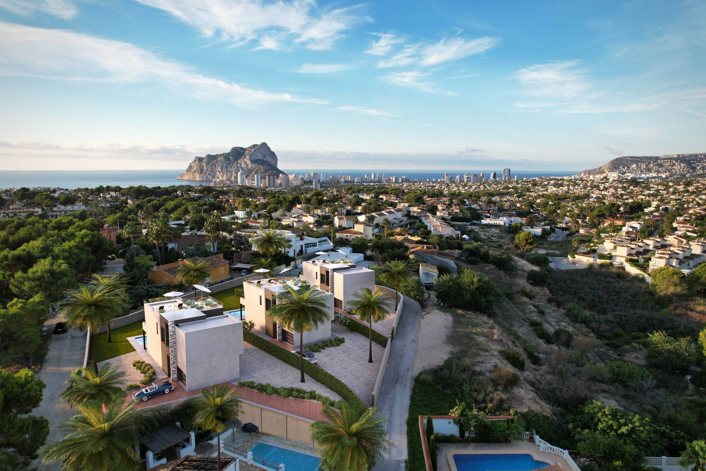 Private garden surrounding new-build villa on 800 m2 plot, Cometa-Carrió, Calpe