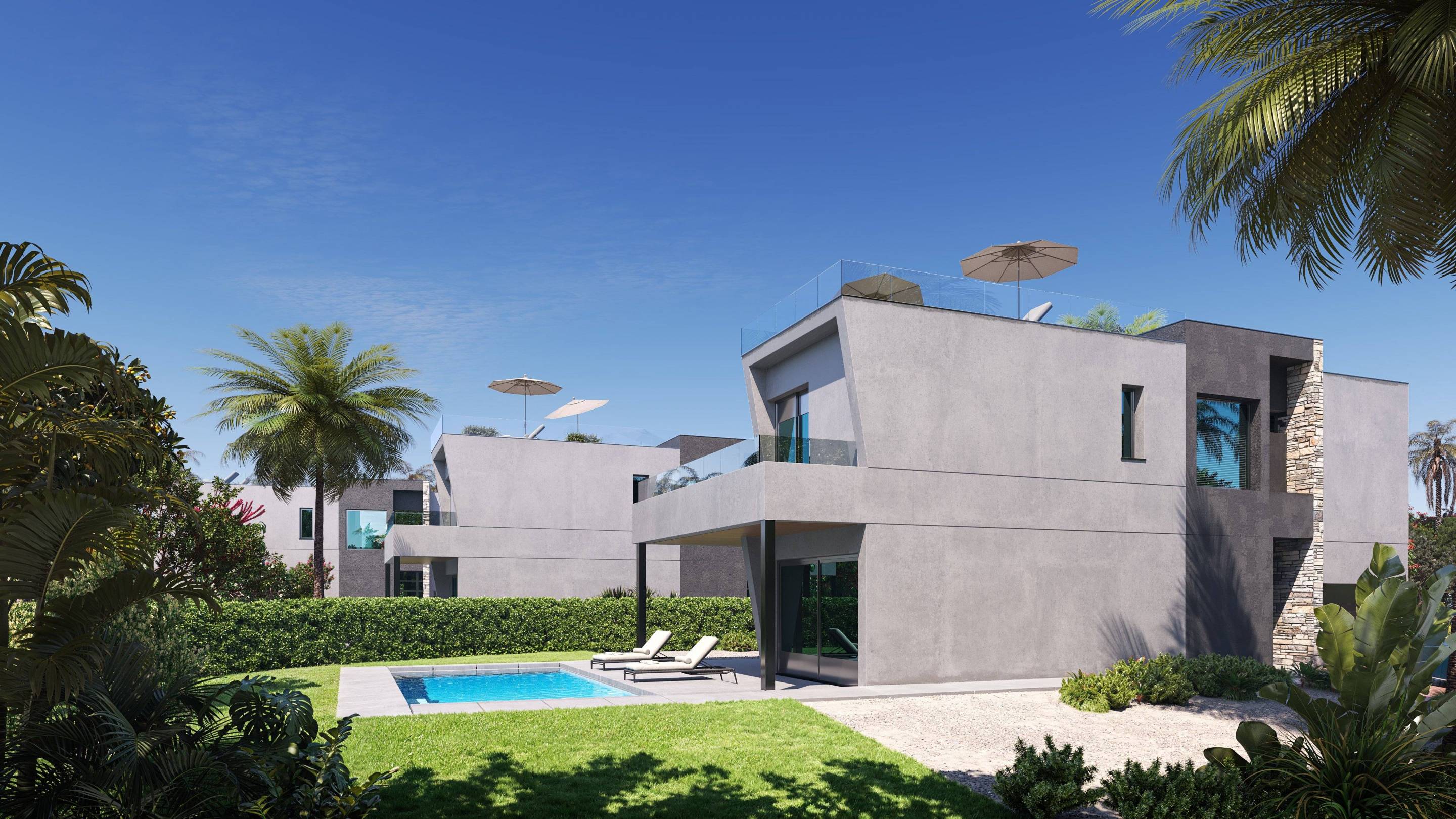 Interior finish and flooring detail in 3-bedroom new-build villa, Cometa-Carrió, Calpe