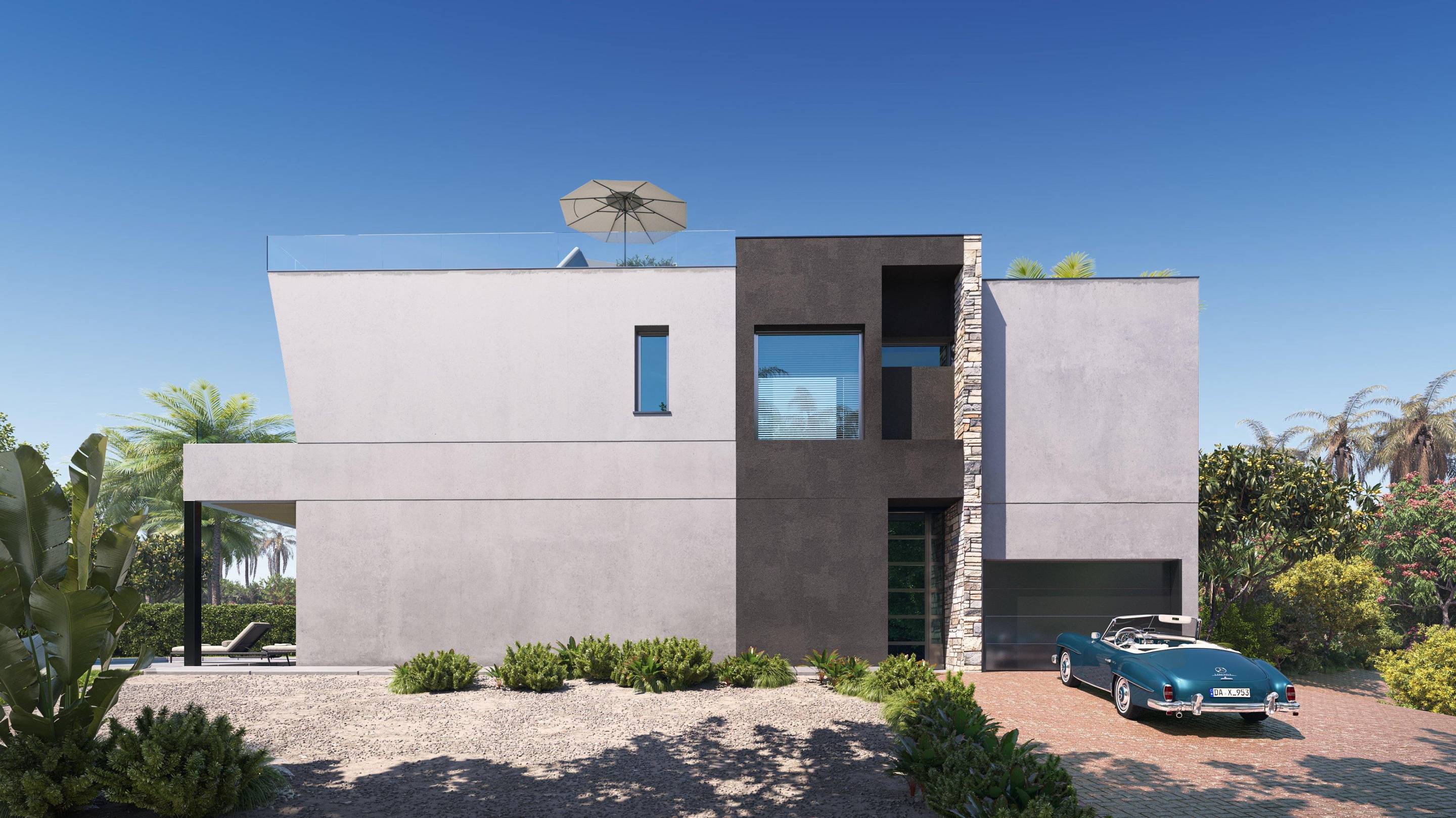 Window and glazing detail in new-build villa, Cometa-Carrió, Calpe