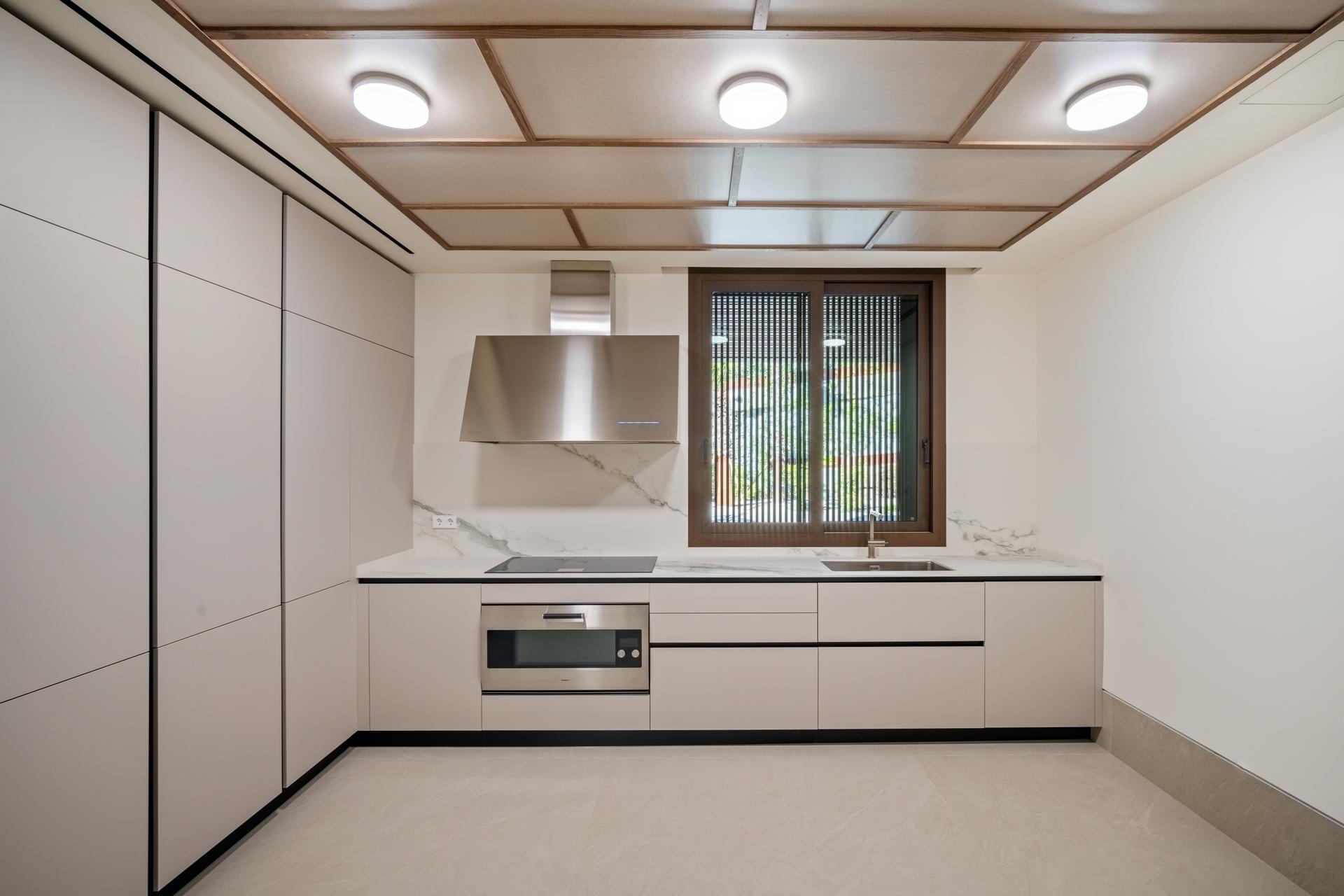 Kitchen worktop and appliance detail in new-build villa, La Quinta, Benahavis