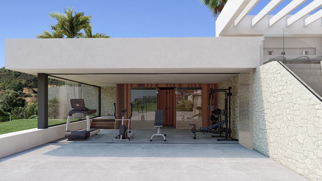 Fourth bedroom with built-in storage in new-build villa, Alto de los Monteros, Marbella