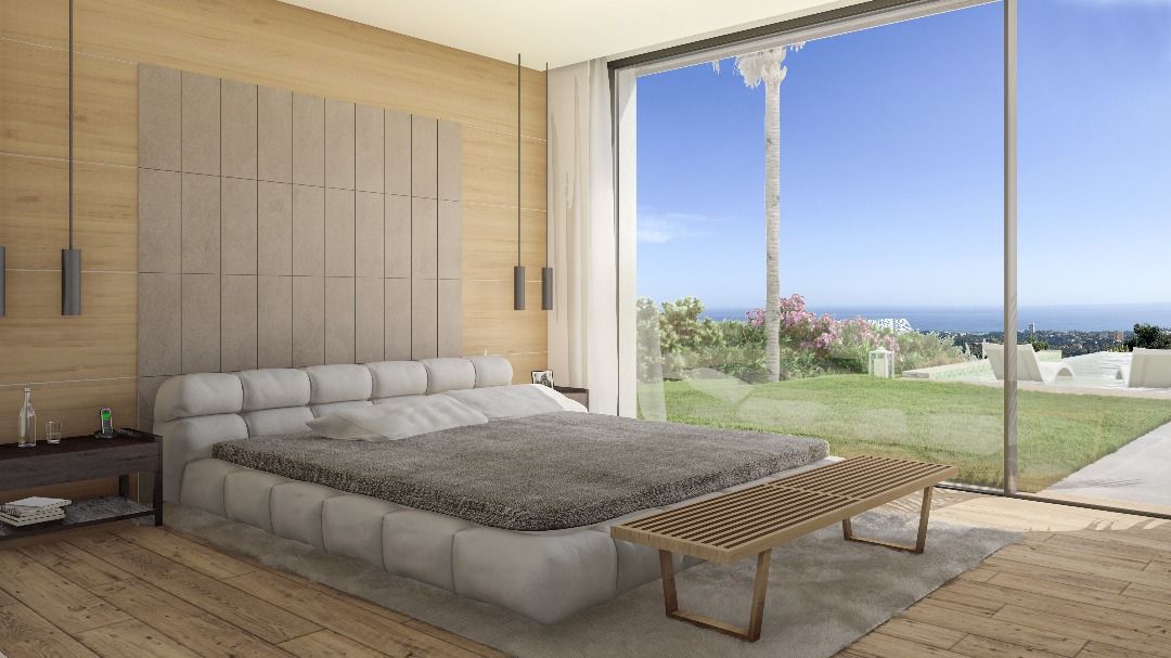 Bathroom with contemporary fittings in 4-bedroom new-build villa, Alto de los Monteros, Marbella