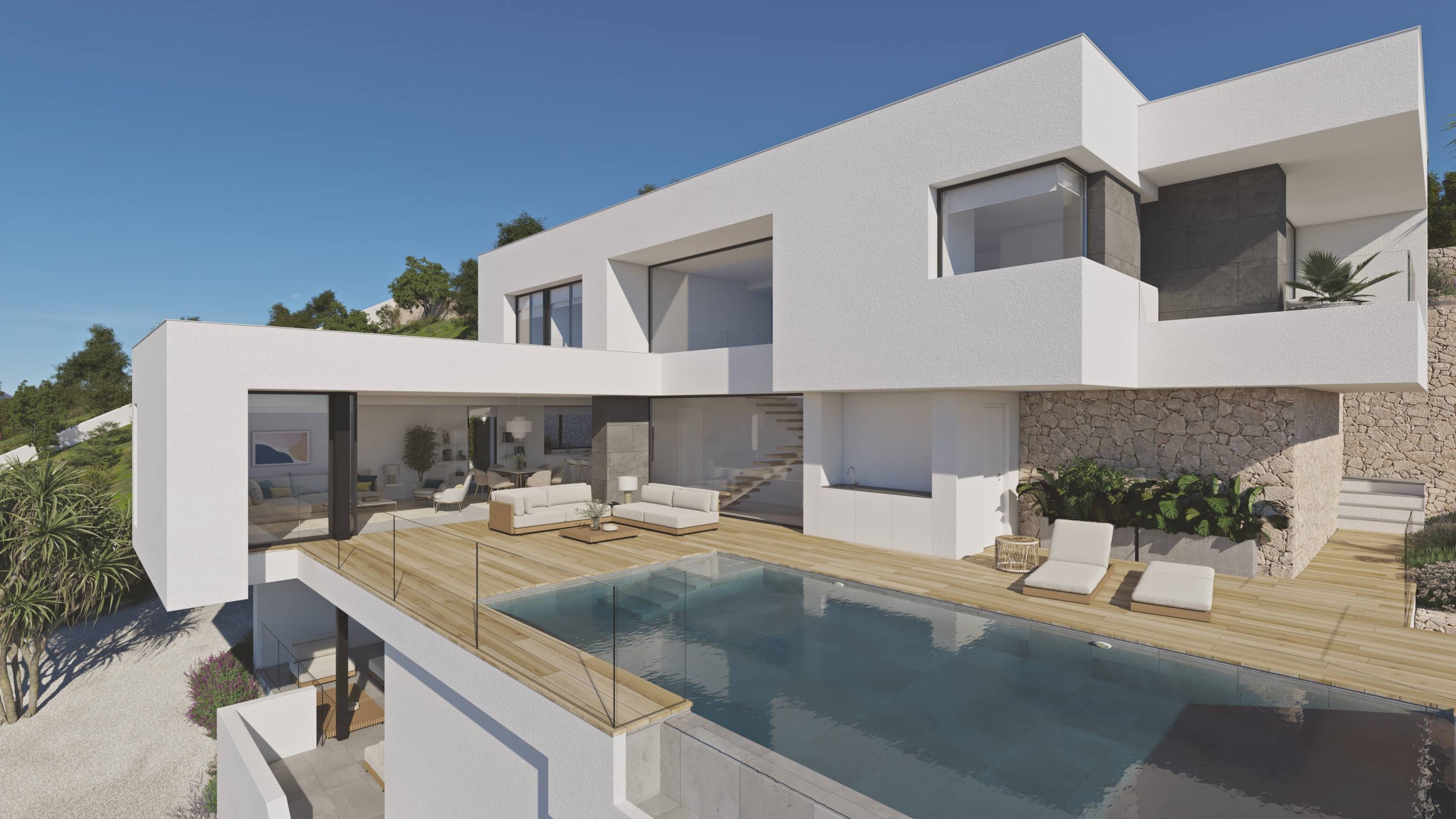 Kitchen and dining area in new-build villa on private plot, Benitachell