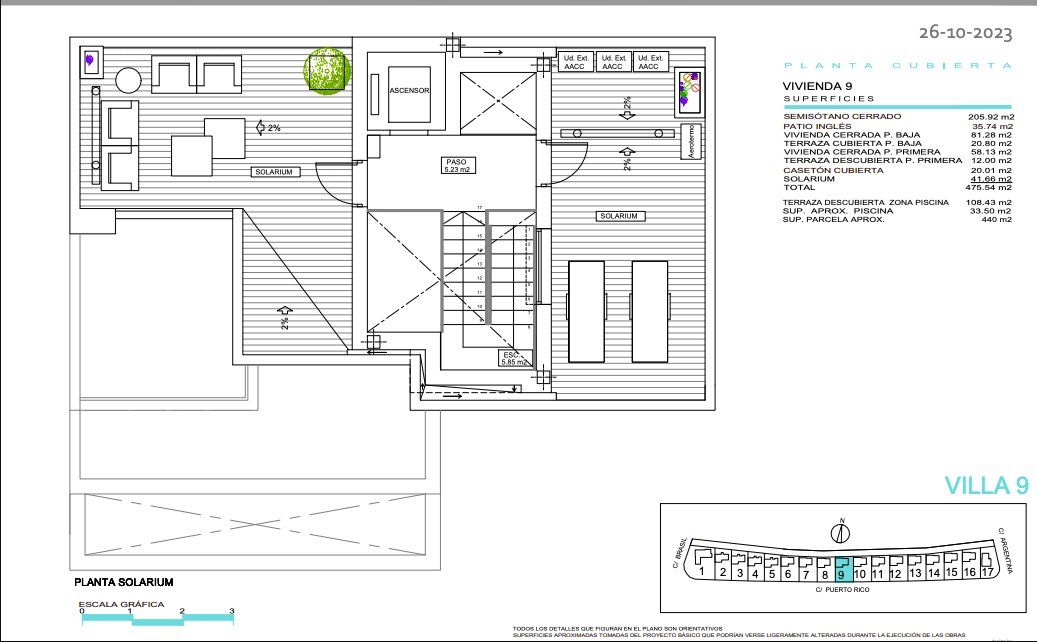 Site and plot layout plan for 4-bedroom new-build villa, Camporrosso Village, Finestrat