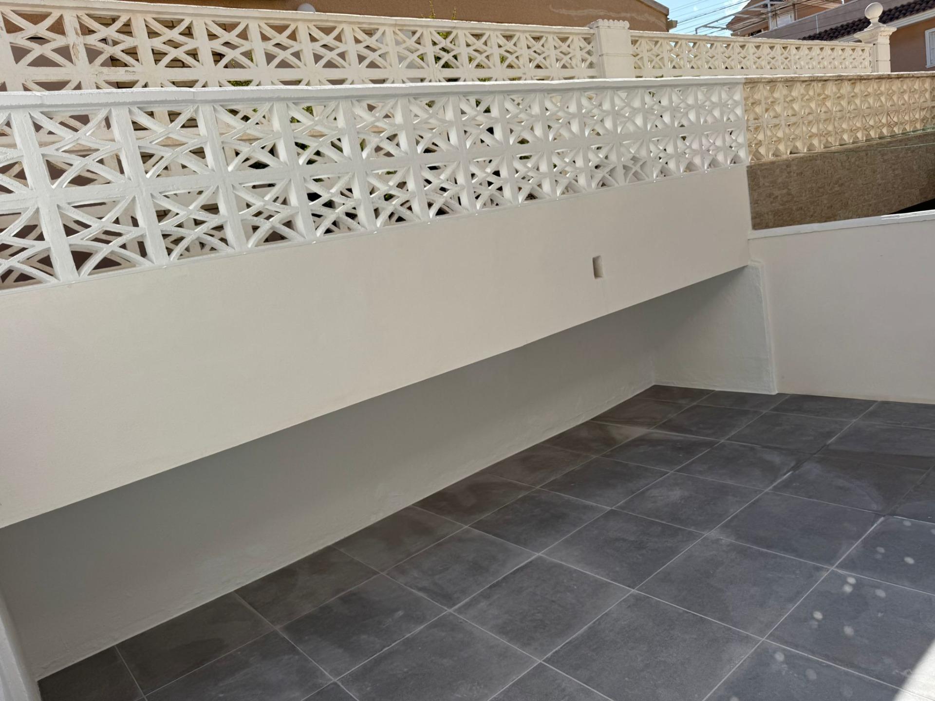 Exterior view of villa building in La Mata Pueblo, Torrevieja