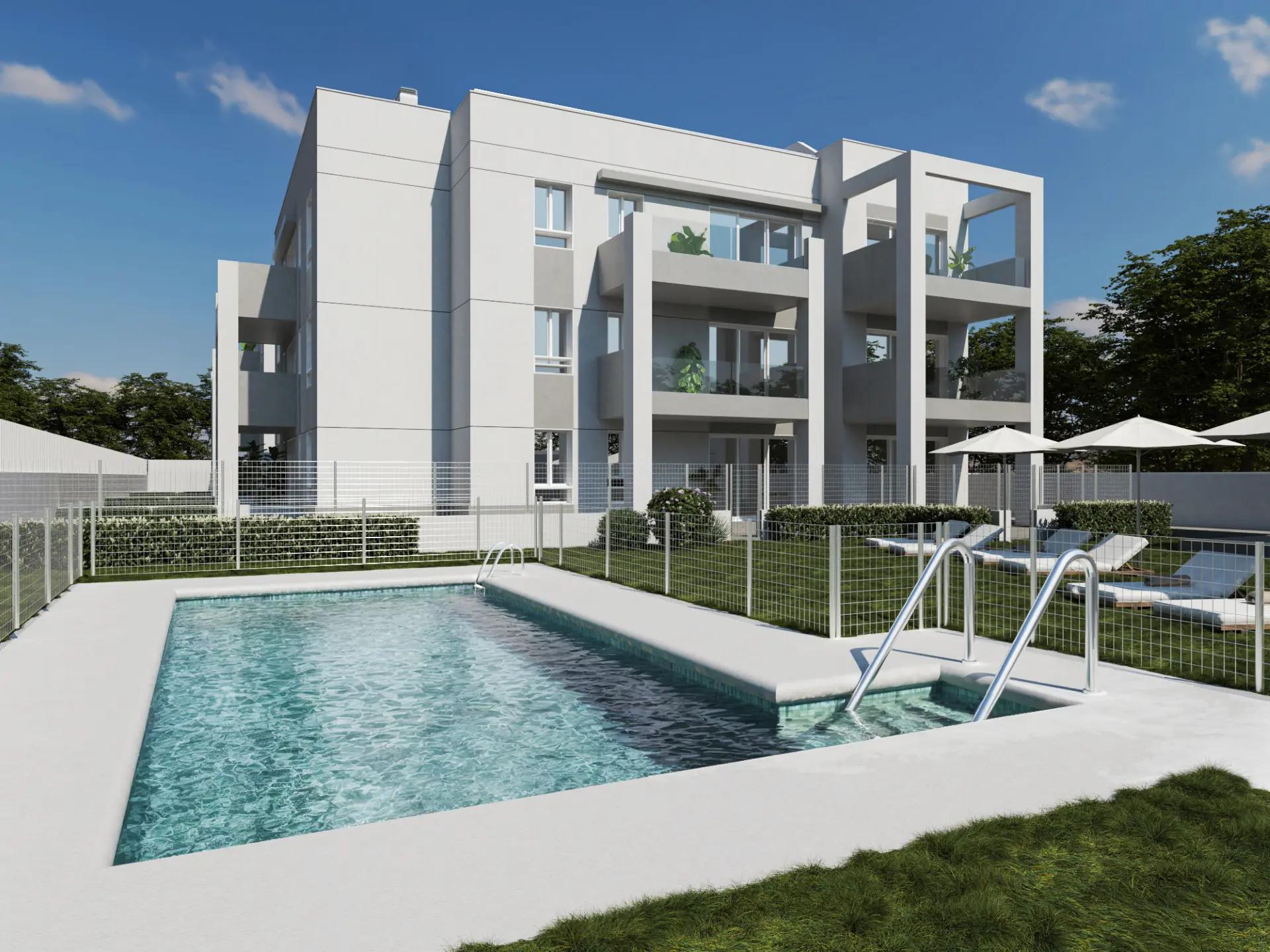Rooftop solarium terrace with open sky views in new-build development, Playa de los Boliches, Fuengirola
