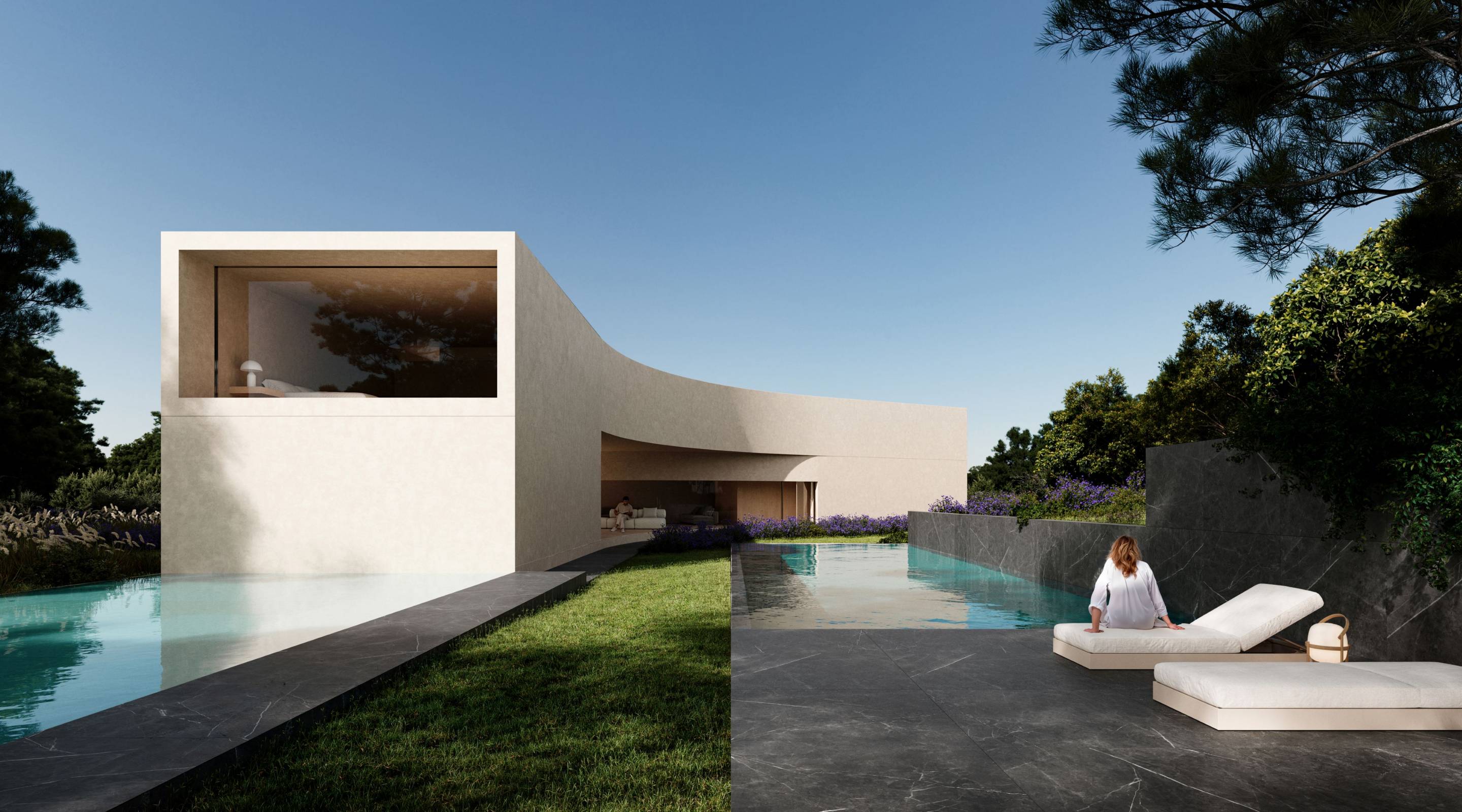 Private pool and surrounding deck, seven-bedroom new-build villa, Sotogrande Alto