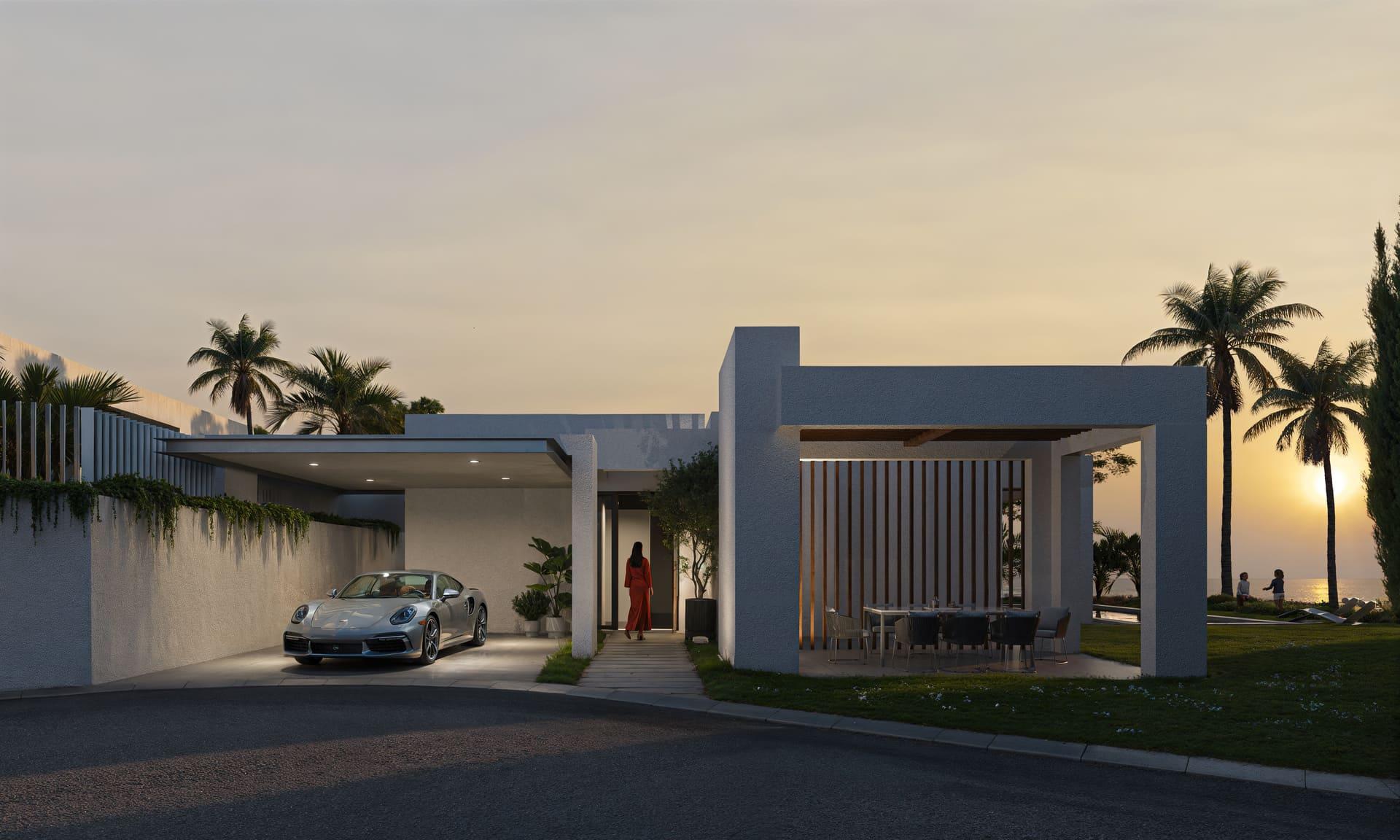 Rear exterior of 5-bedroom new-build villa with terrace and pool, El Higuerón, Mijas