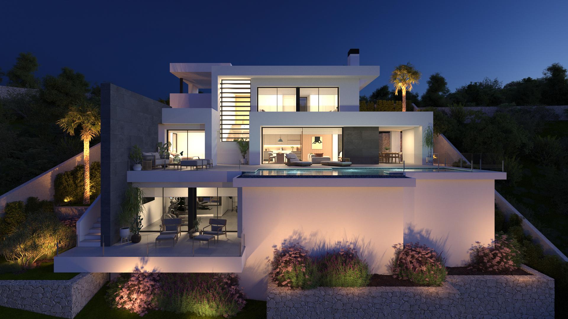 Villa for sale in Benitachell, Alicante - exterior view of new-build villa on 824 m2 plot