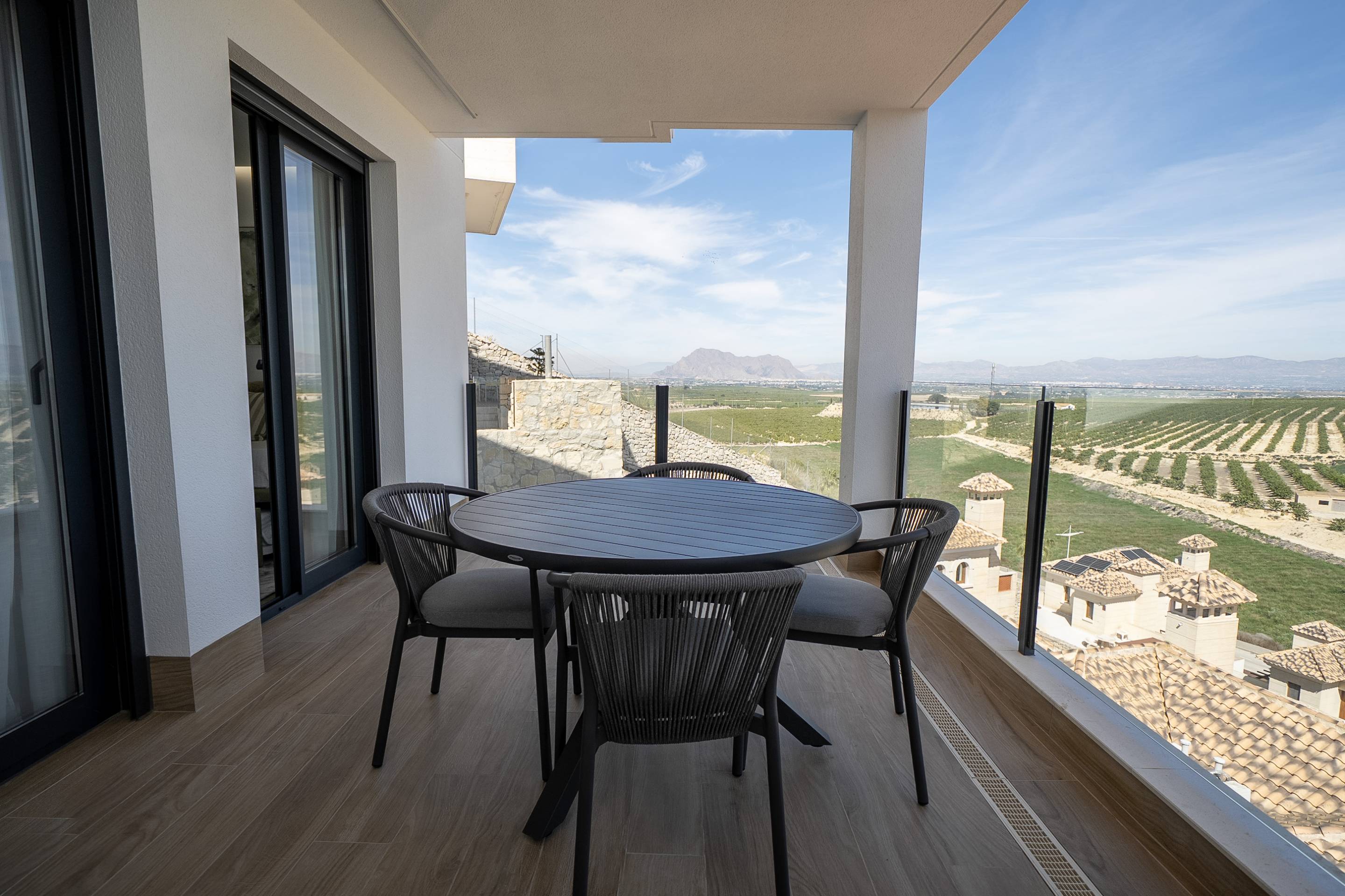 Kitchen worktop and appliance detail in new-build townhouse, Algorfa