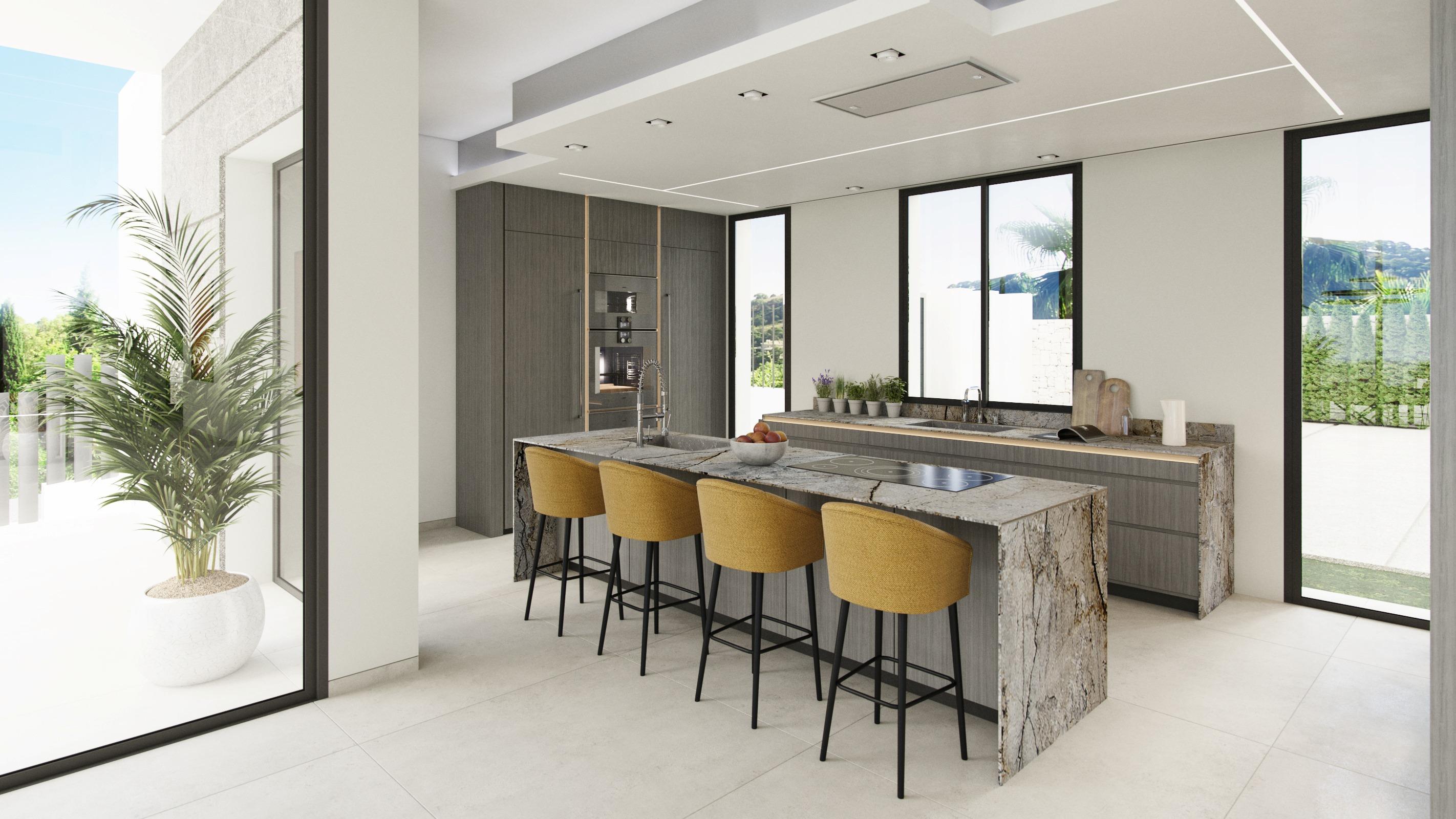 En-suite bathroom in 7-bedroom new-build villa, Nagueles, Marbella