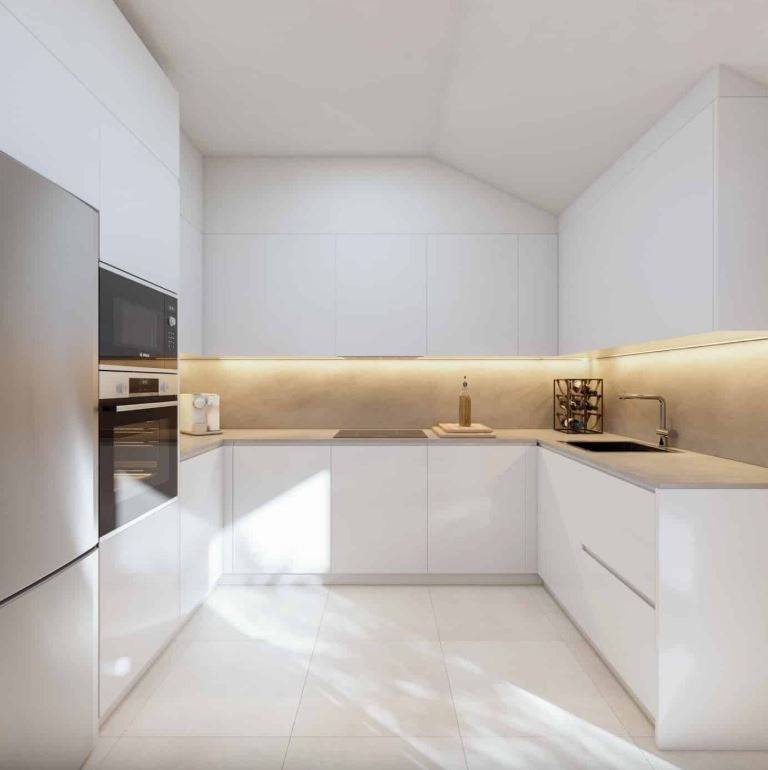 Open-plan living area with furnishings in ground-floor apartment, El Tejar